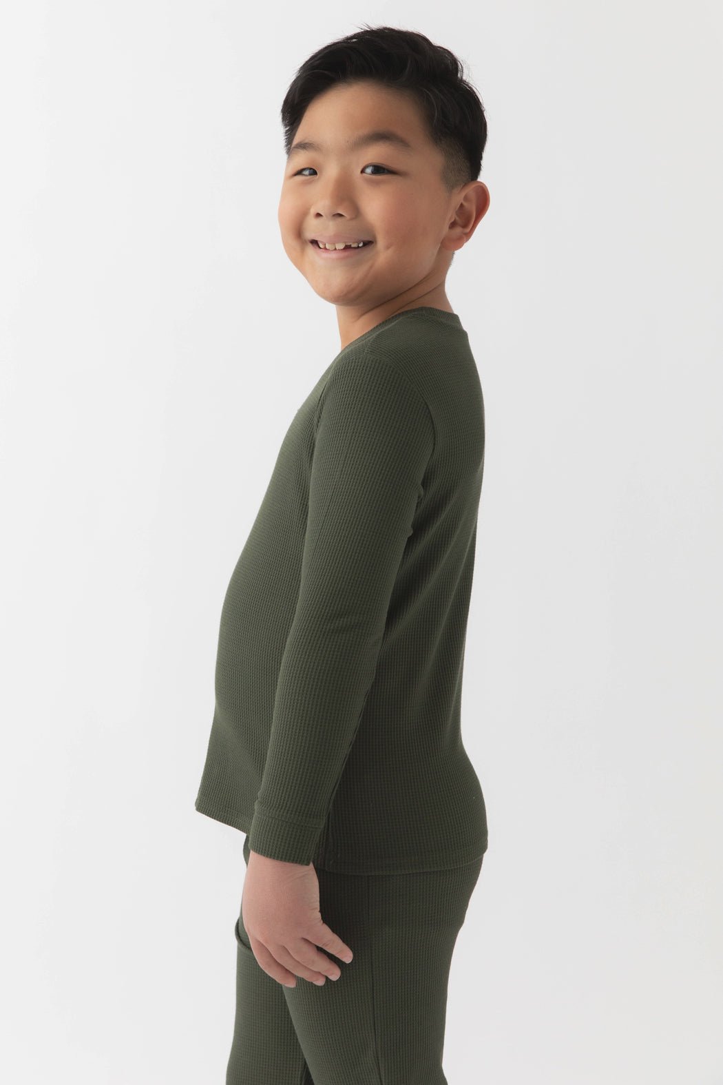 Children's Bamboo Waffle Knit Base Layer Long Sleeve - Last Chance - Image 6