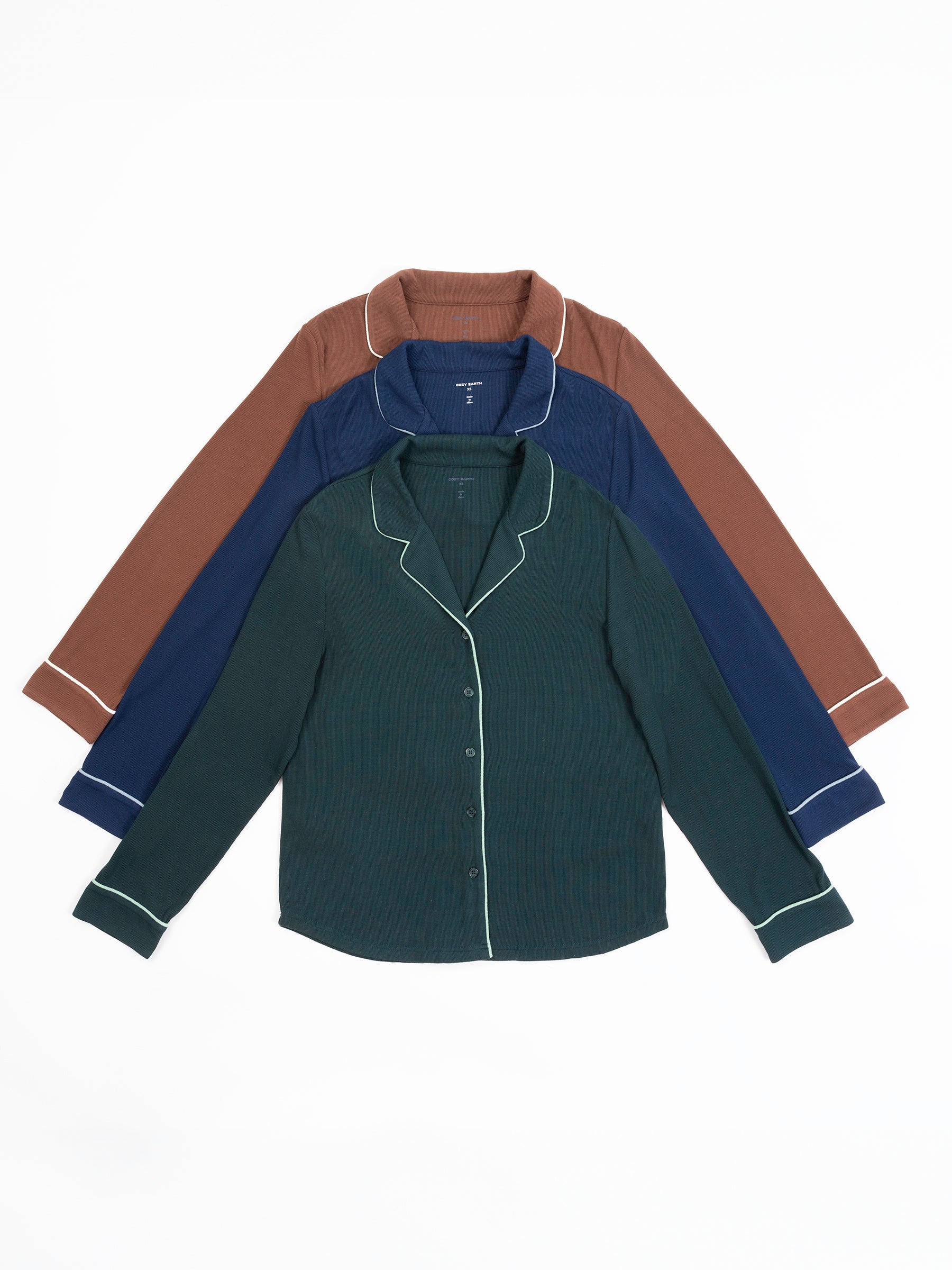 Women's Bamboo Rib-Knit Classic Long Sleeve Pajama Top - Image 31