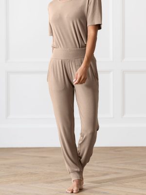 Women's Bamboo Rib-Knit Jogger Pants - Last Chance