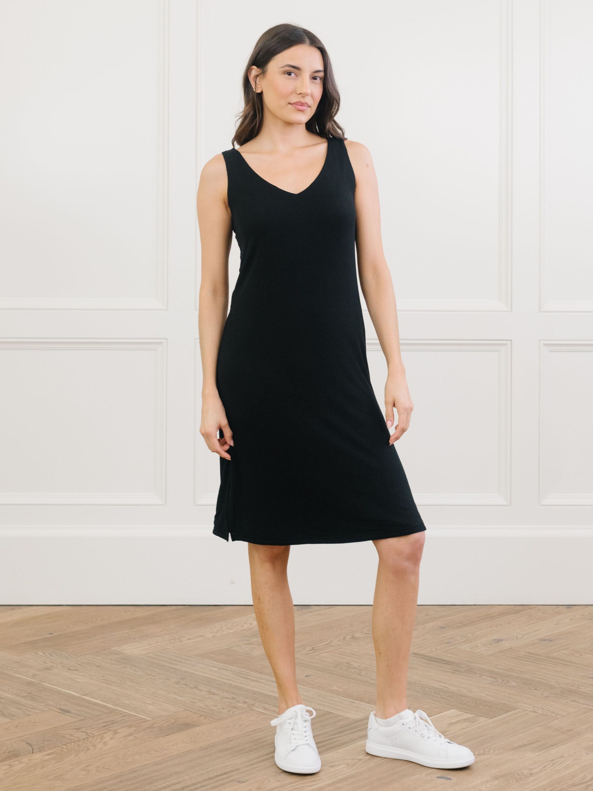 Women's Bamboo Rib-Knit V-Neck Tank Lounge Dress - Last Chance - Image 8