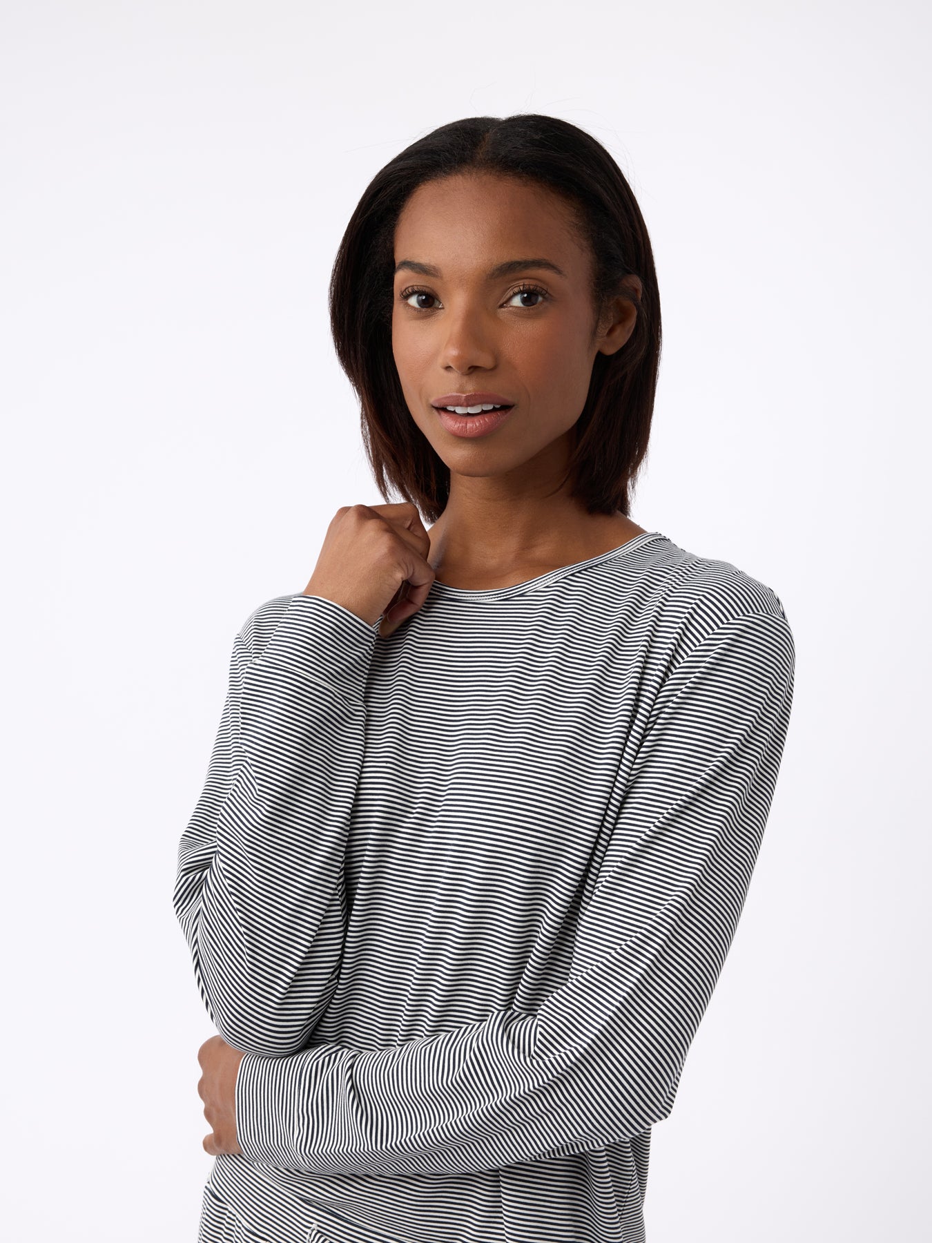 Women's Bamboo Stretch-Knit Long Sleeve Lounge Tee - Image 8