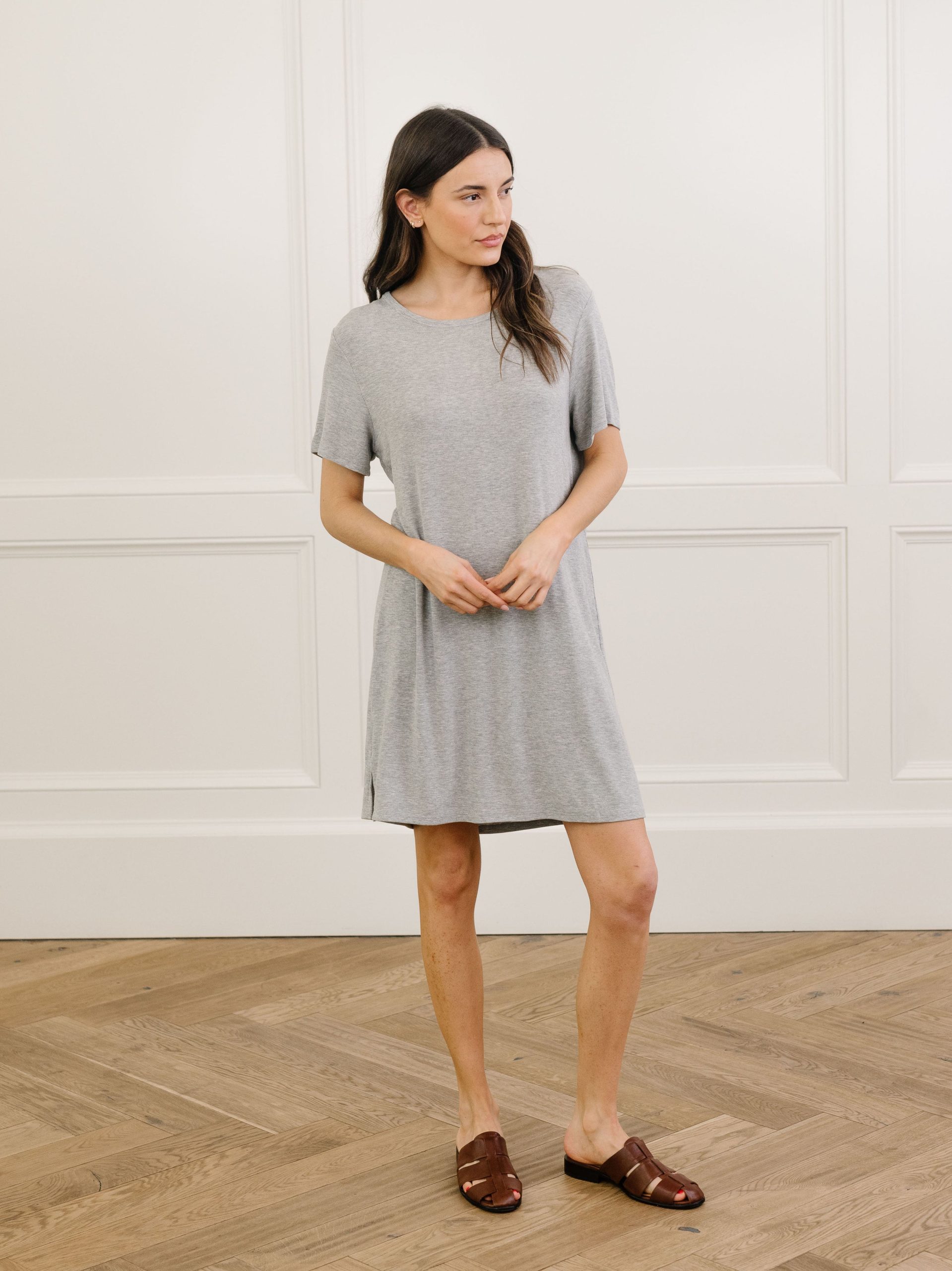Women's Bamboo Rib-Knit Boyfriend Dress - Image 14