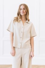 Women's Cozy Earth Coastal Comfort Short Sleeve Button Down - Last Chance