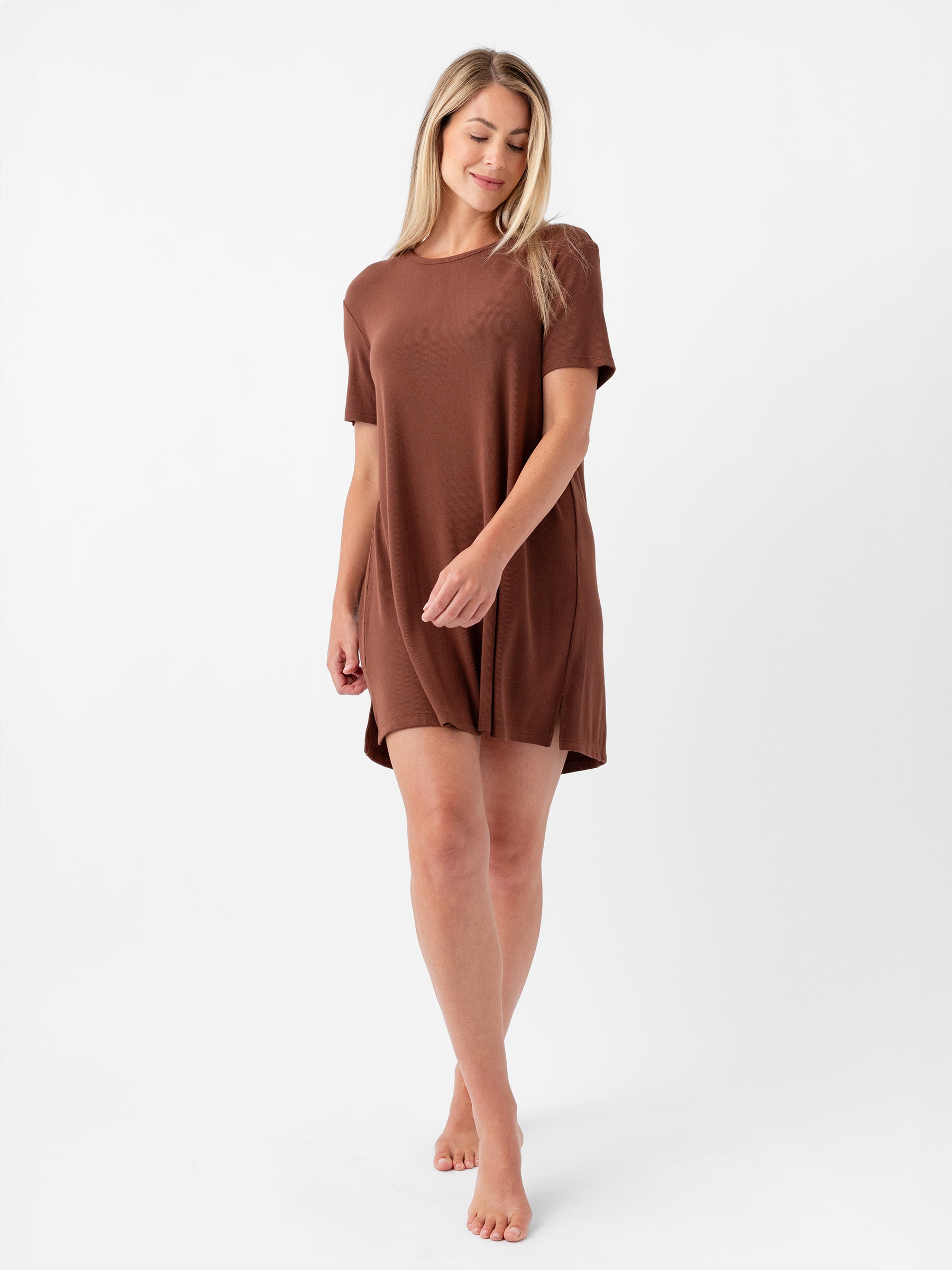 Women's Bamboo Rib-Knit Boyfriend Dress - Image 32