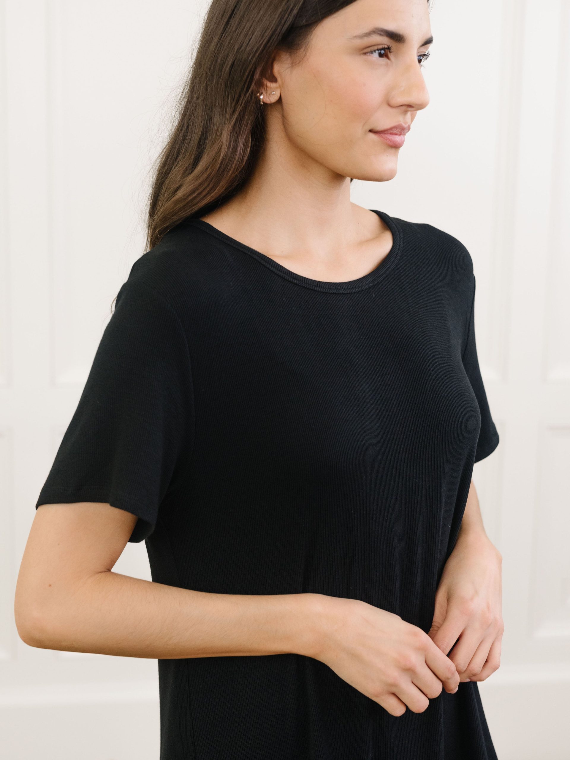Women's Bamboo Rib-Knit Boyfriend Dress - Image 17