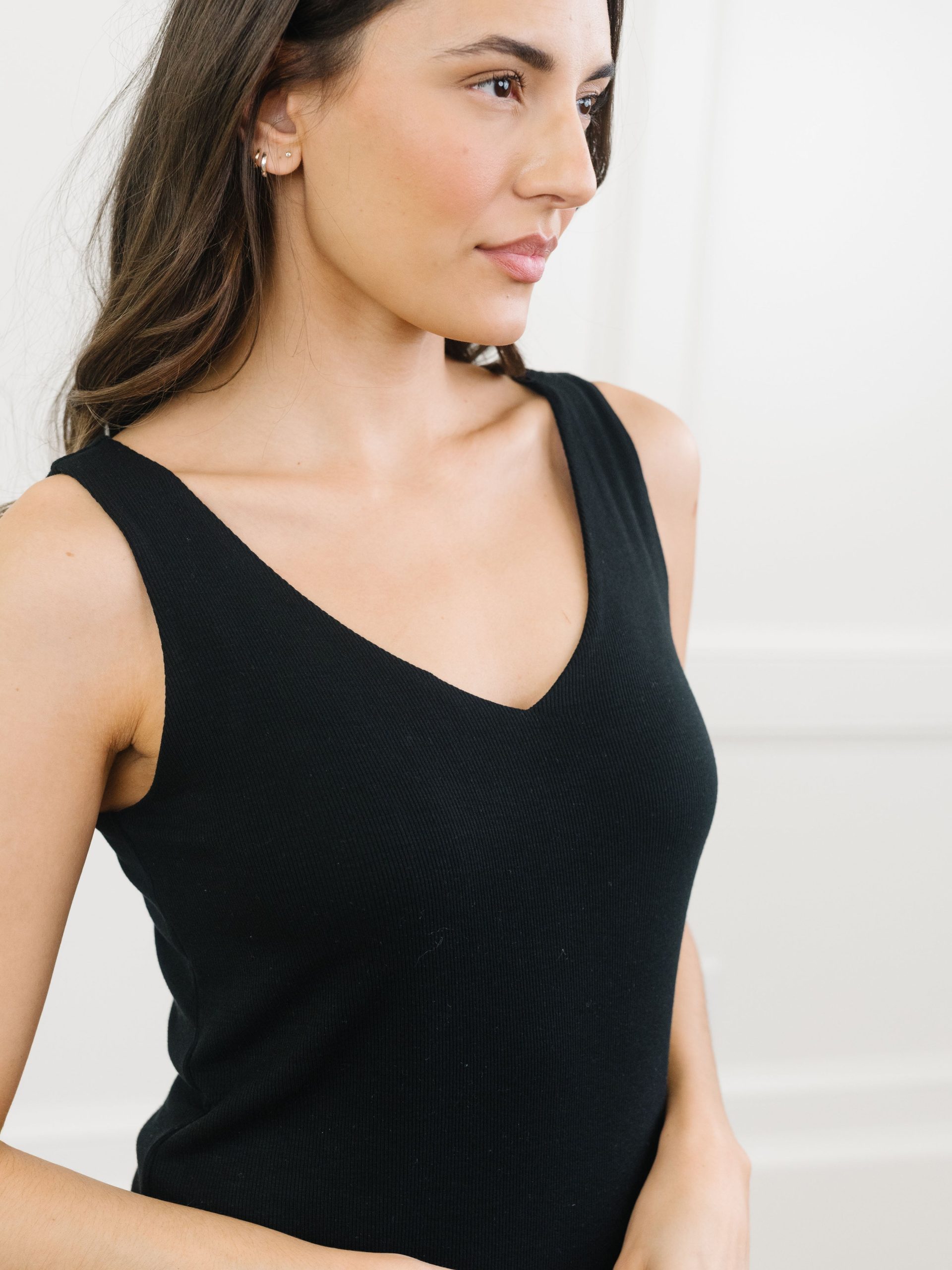 Women's Bamboo Rib-Knit V-Neck Tank Lounge Dress - Last Chance - Image 9