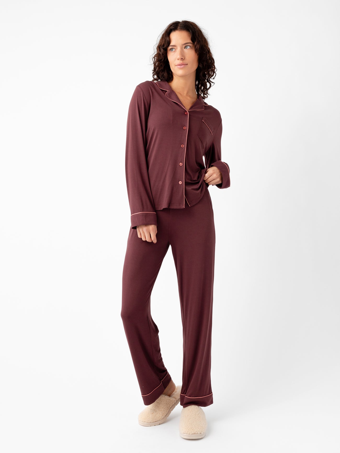 Women's Bamboo Stretch-Knit Long Sleeve Pajama Set - Image 49