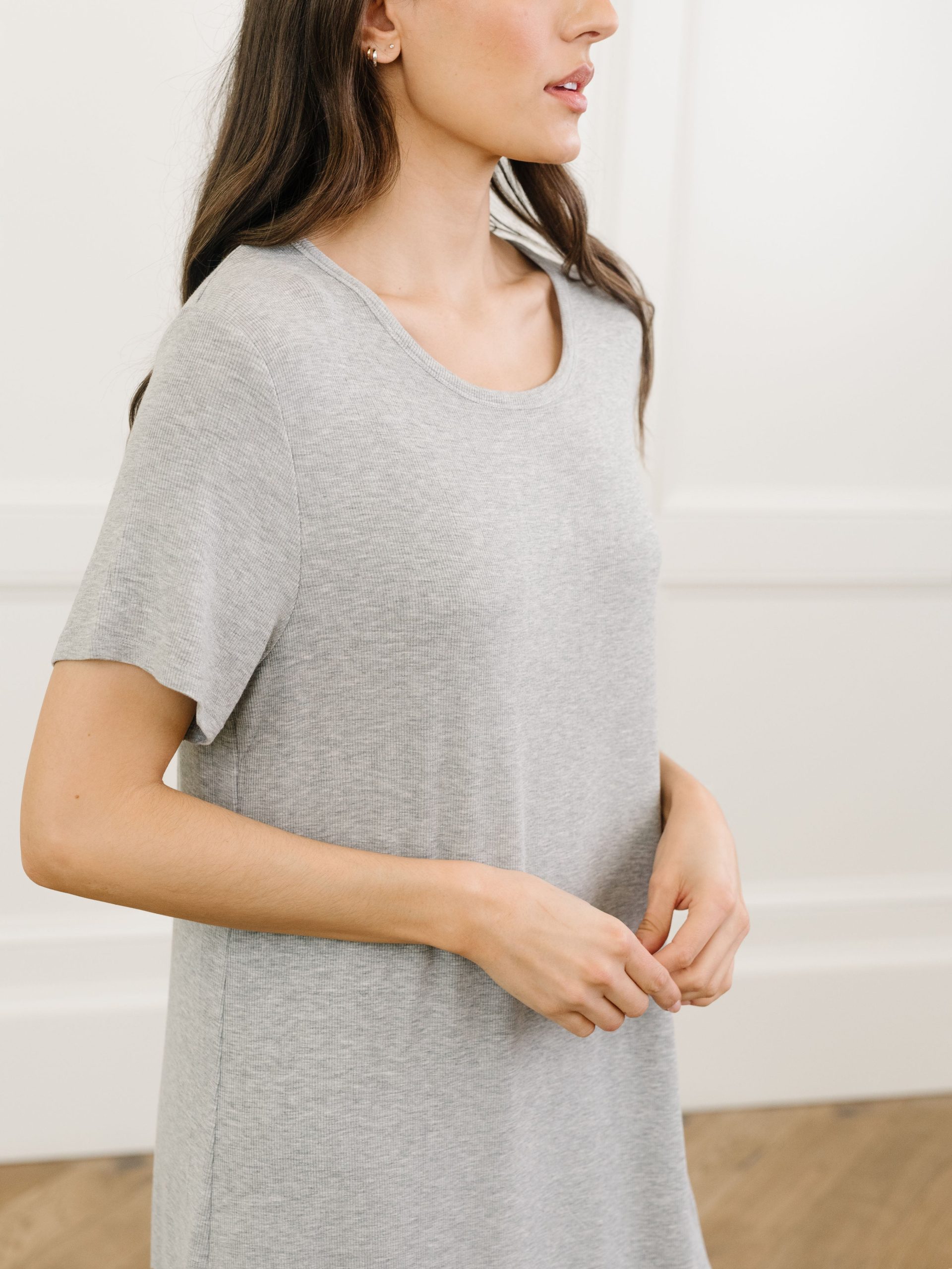 Women's Bamboo Rib-Knit Boyfriend Dress - Image 15