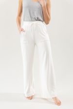 Women's Brushed Bamboo Wide Leg Patch Pocket Pant - Last Chance