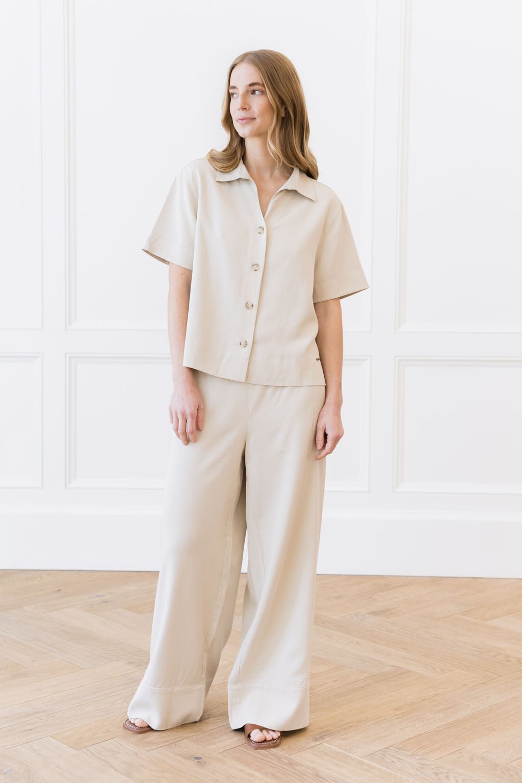 Women's Cozy Earth Coastal Comfort Short Sleeve Button Down - Last Chance - Image 2