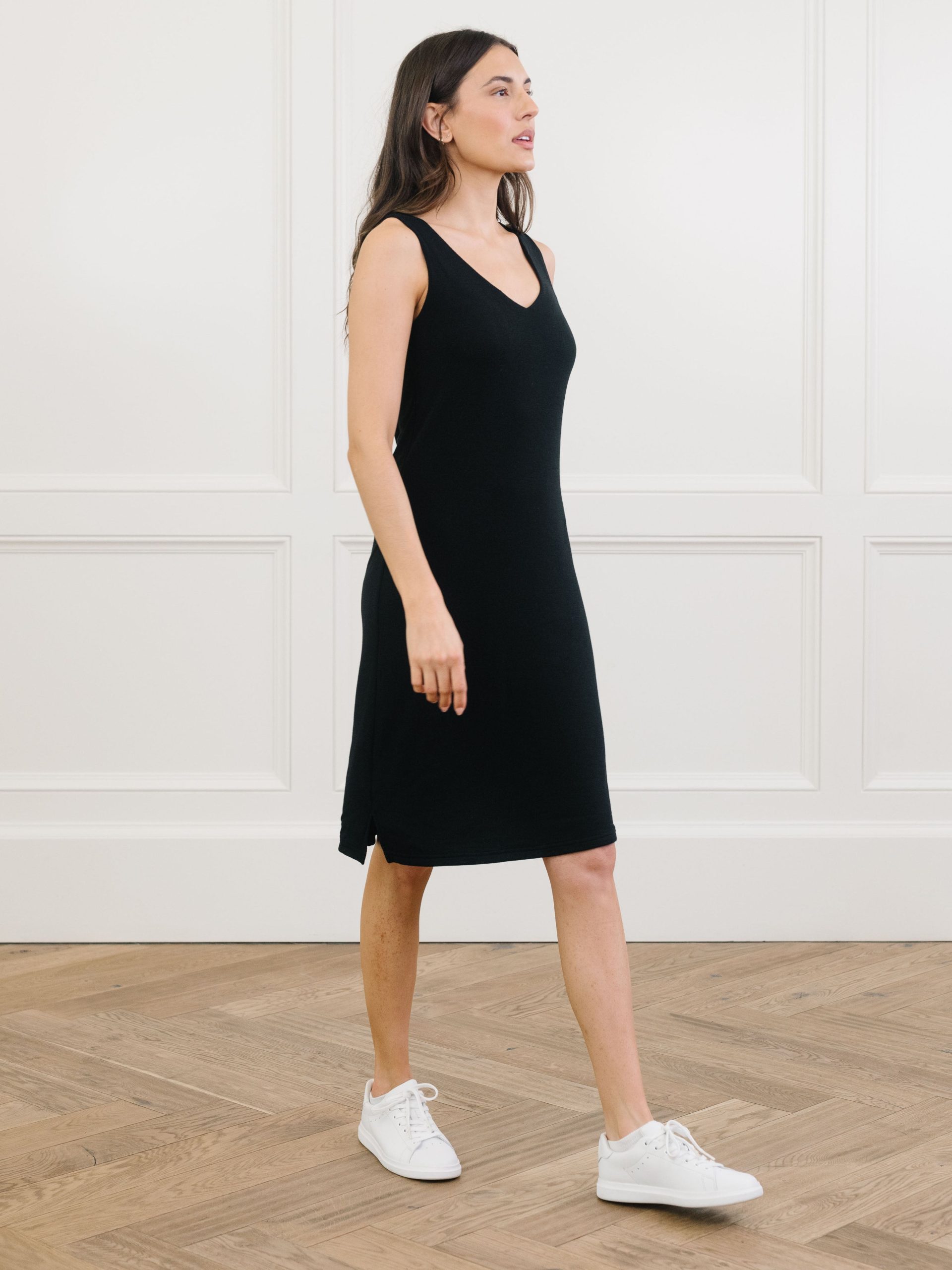 Women's Bamboo Rib-Knit V-Neck Tank Lounge Dress - Last Chance - Image 10