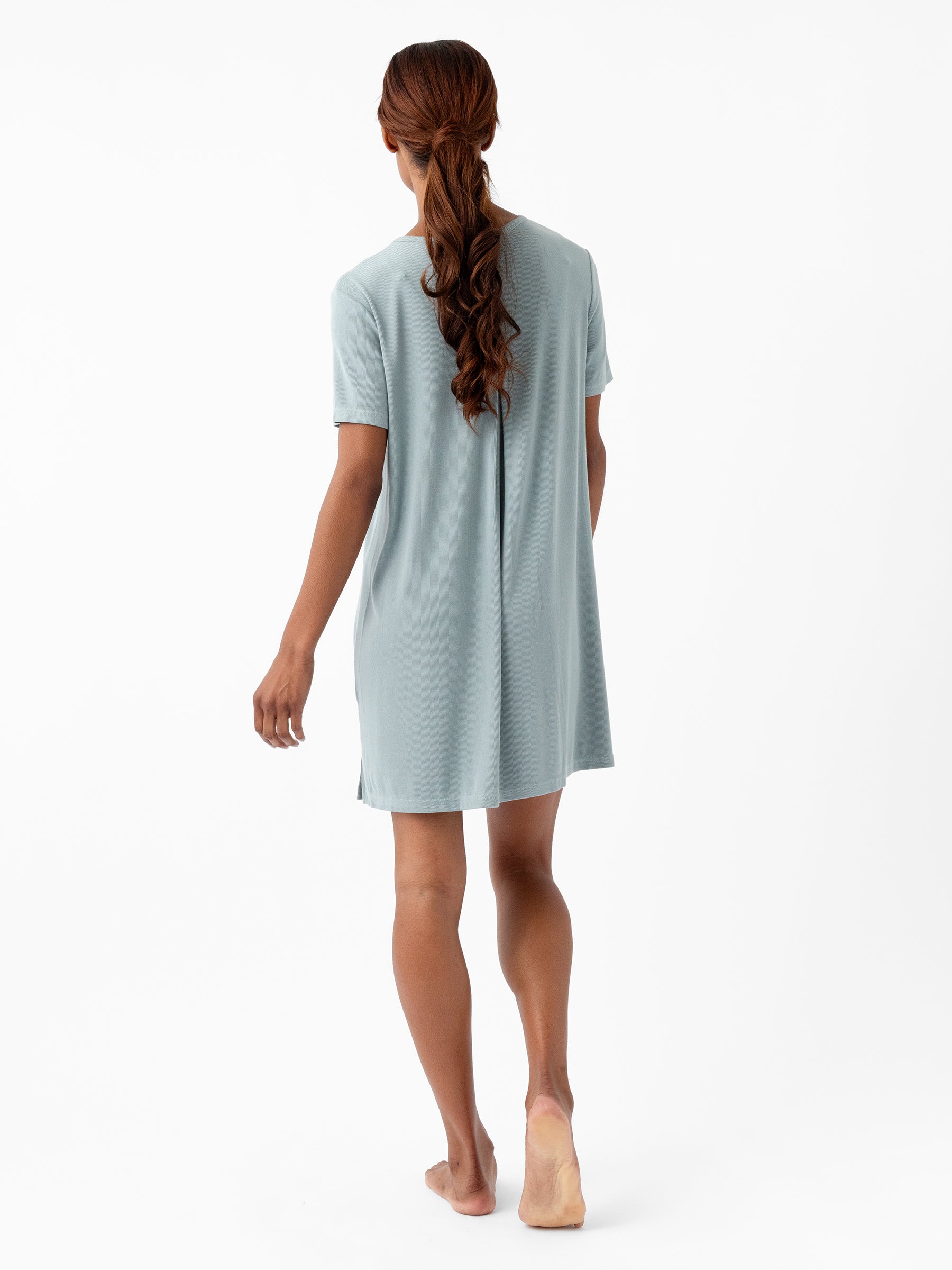 Women's Bamboo Rib-Knit Boyfriend Dress - Image 37