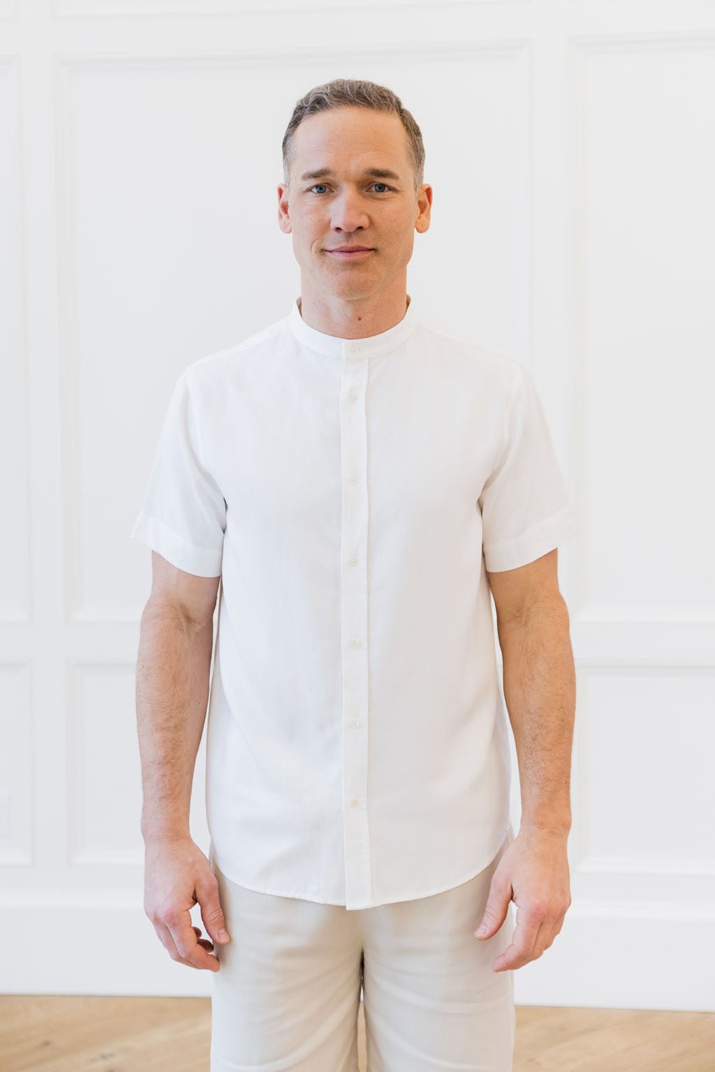 Men's Cozy Earth Coastal Comfort Mock Neck Short Sleeve Button Down - Last Chance - Image 13