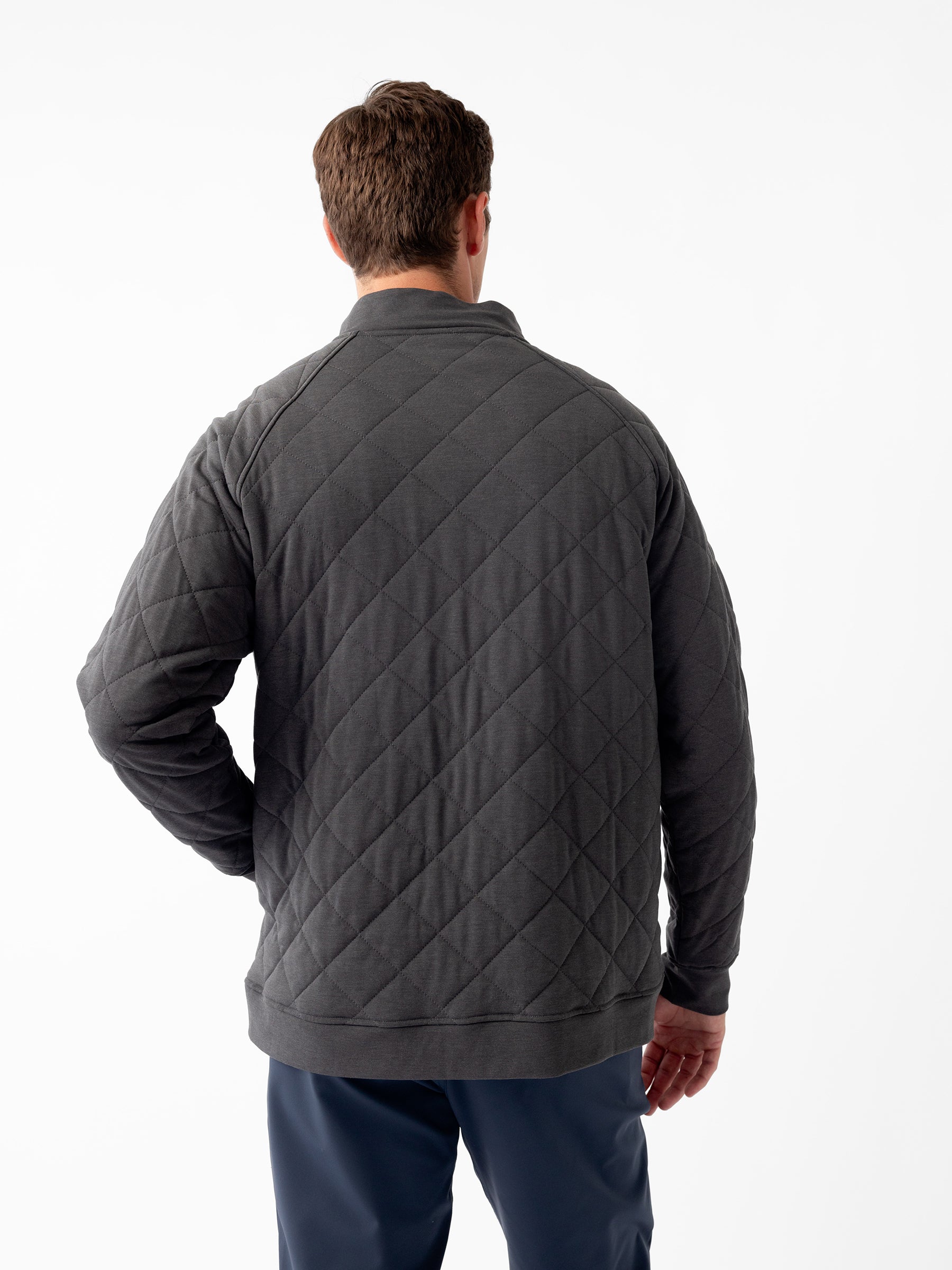 Men's Brushed Bamboo Quilted Snap Pullover - Last Chance - Image 7