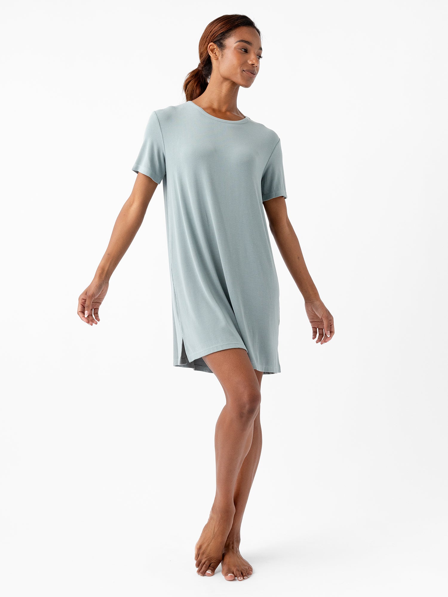 Women's Bamboo Rib-Knit Boyfriend Dress - Image 38