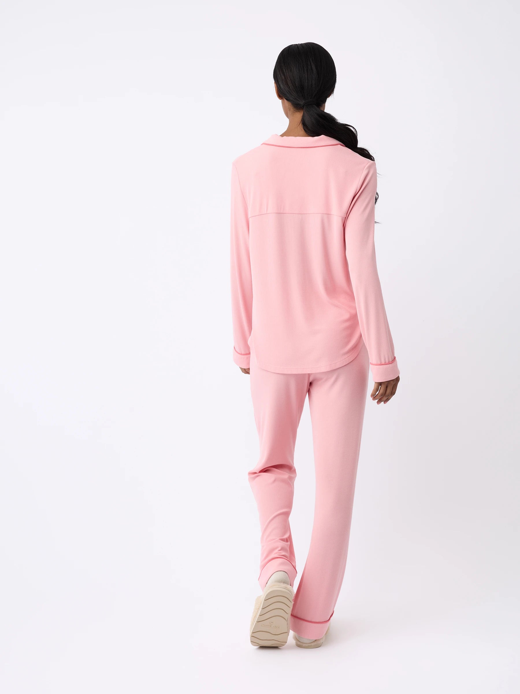 Women's Bamboo Rib-Knit Classic Long Sleeve Pajama Top - Image 35