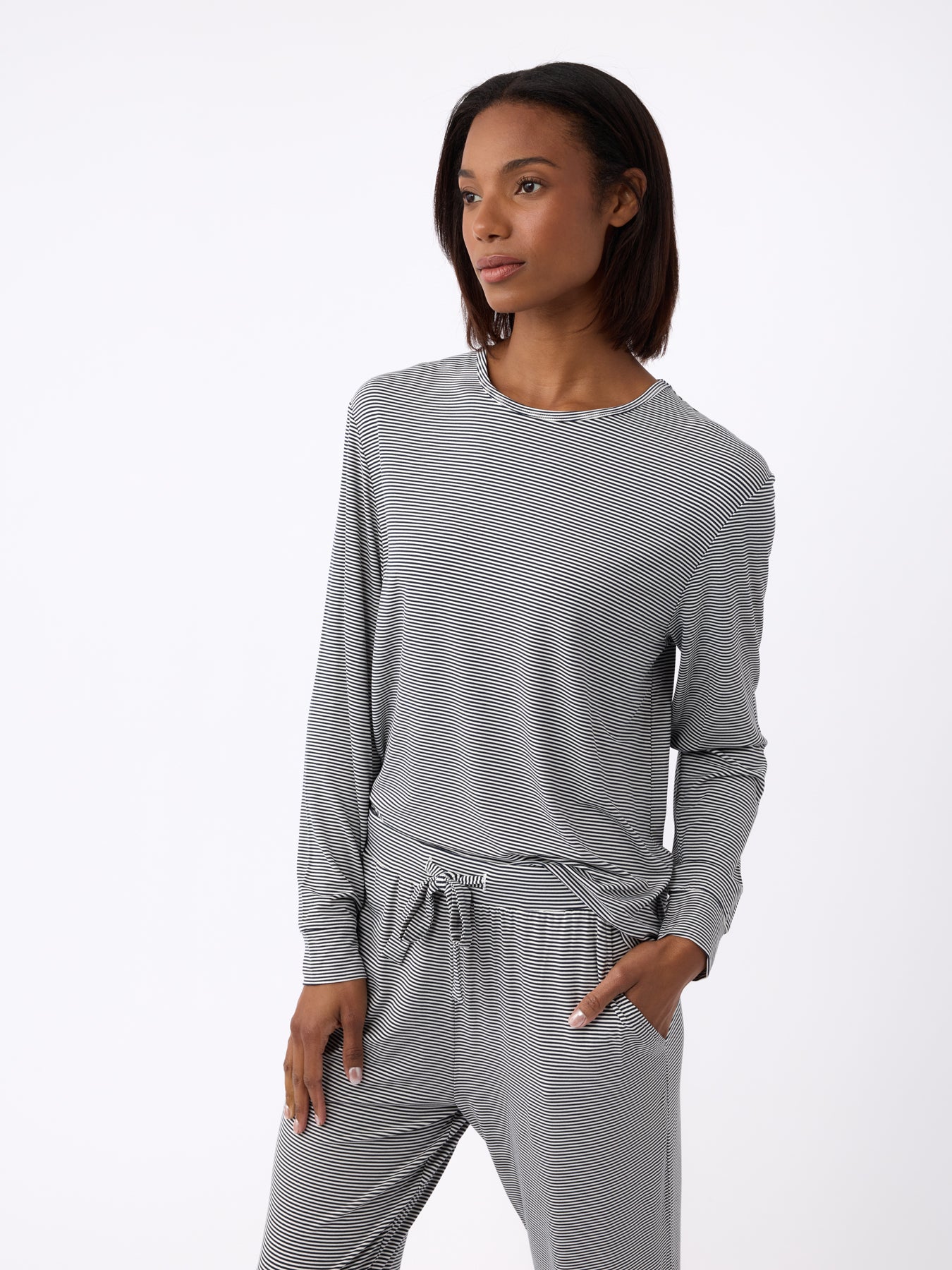Women's Bamboo Stretch-Knit Long Sleeve Lounge Tee - Image 7