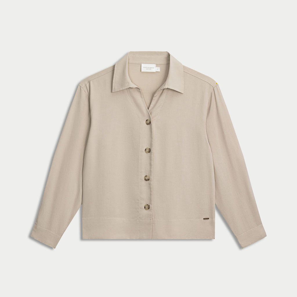 Women's Cozy Earth Coastal Comfort Long Sleeve Button Down - Last Chance - Image 11