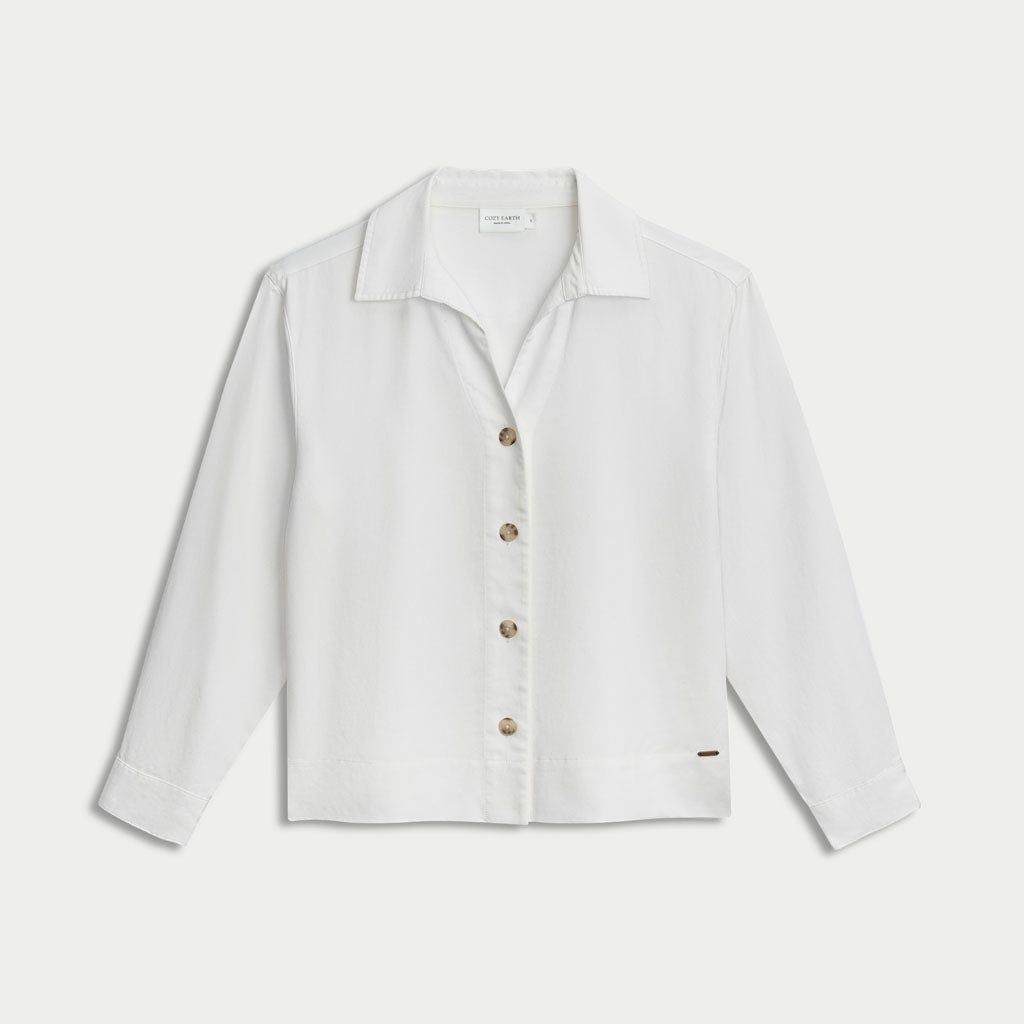 Women's Cozy Earth Coastal Comfort Long Sleeve Button Down - Last Chance - Image 19