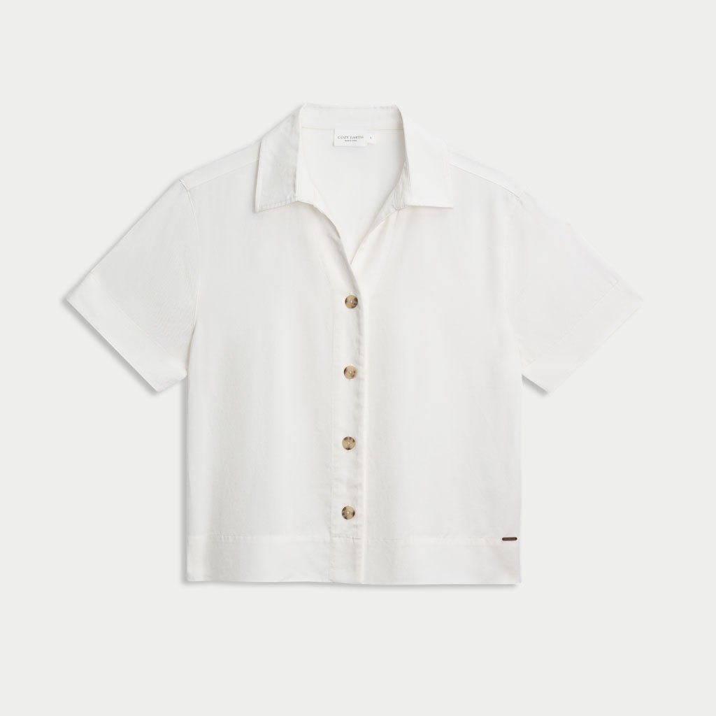 Women's Cozy Earth Coastal Comfort Short Sleeve Button Down - Last Chance - Image 18