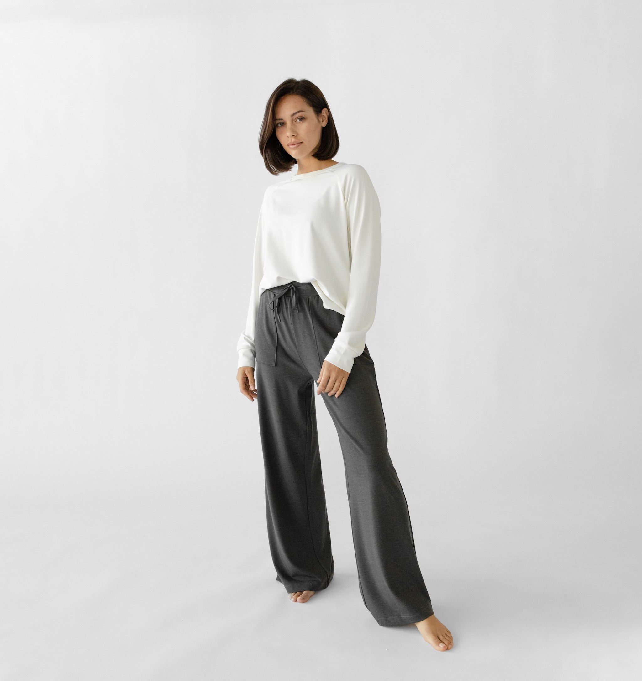 Women's Brushed Bamboo Wide Leg Patch Pocket Pant - Last Chance - Image 7