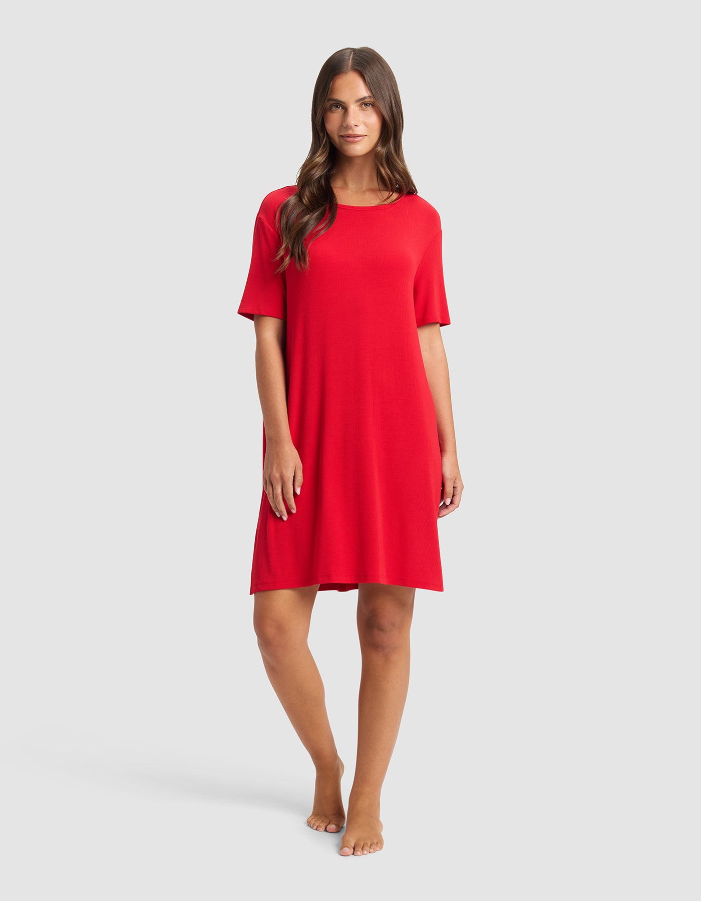 Women's Bamboo Rib-Knit Boyfriend Dress