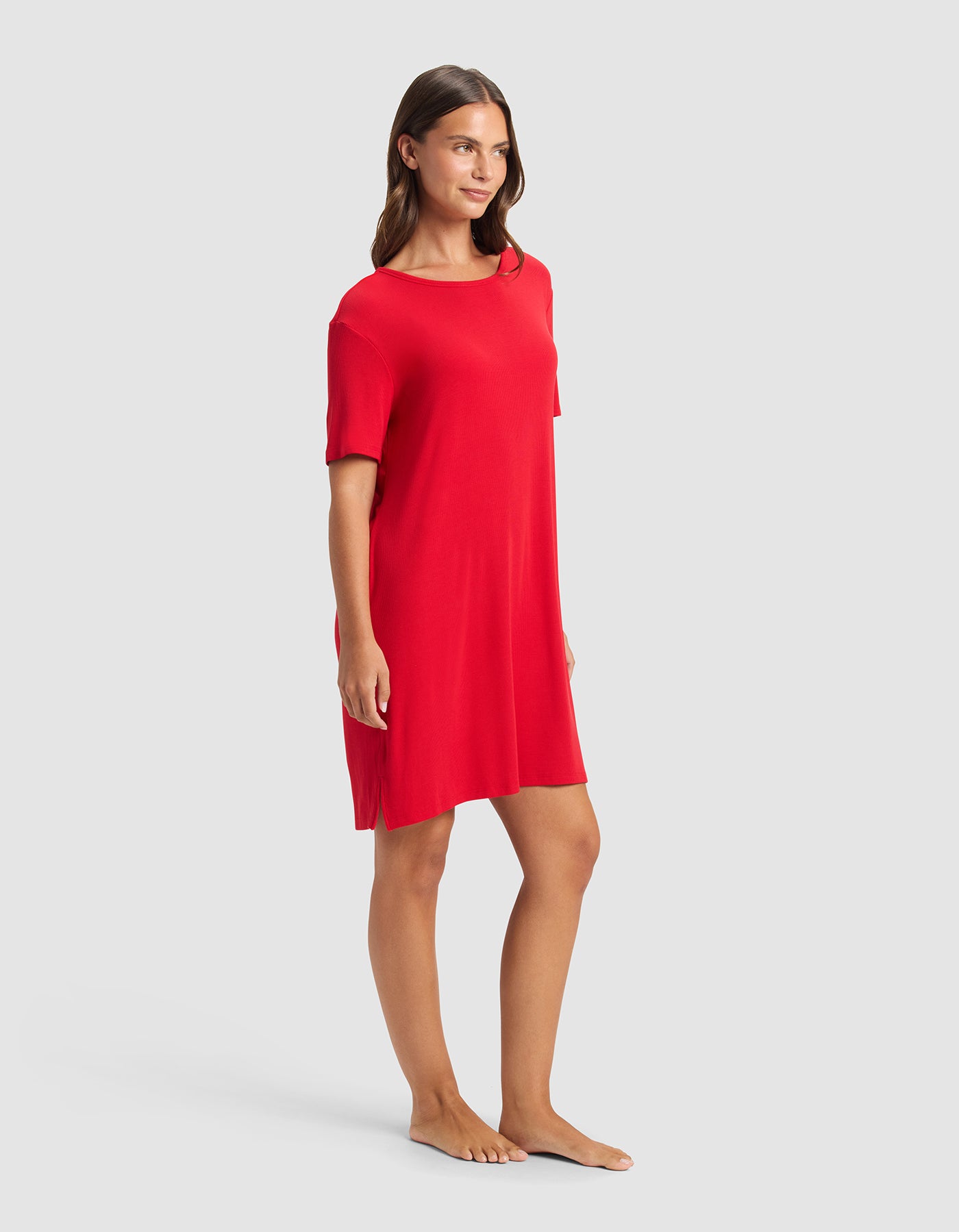 Women's Bamboo Rib-Knit Boyfriend Dress - Image 2