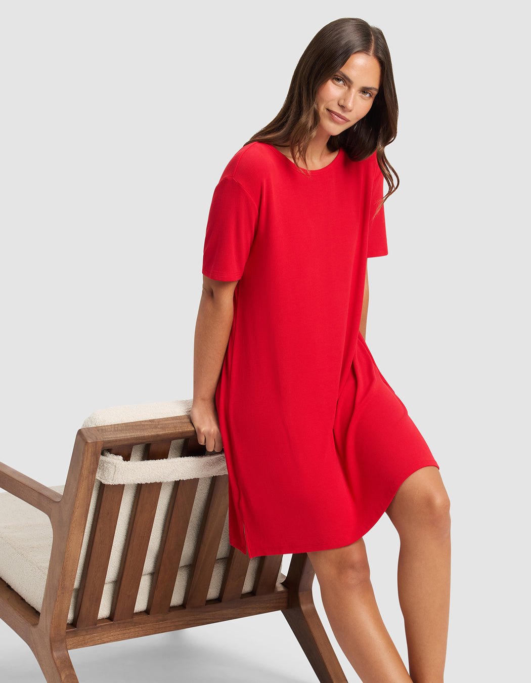 Women's Bamboo Rib-Knit Boyfriend Dress - Image 43