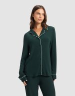Women's Bamboo Rib-Knit Classic Long Sleeve Pajama Top