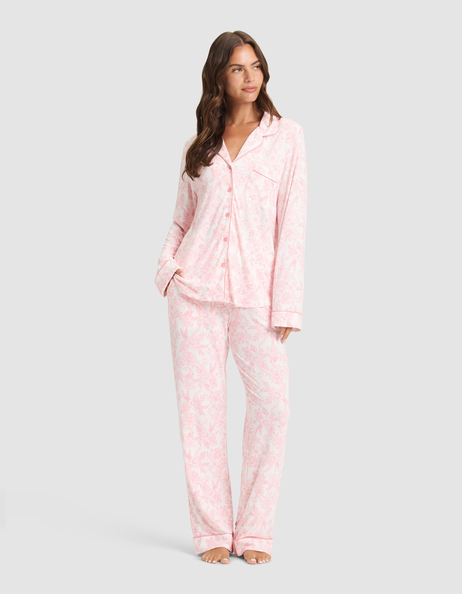 Women's Bamboo Stretch-Knit Long Sleeve Pajama Set - Image 77