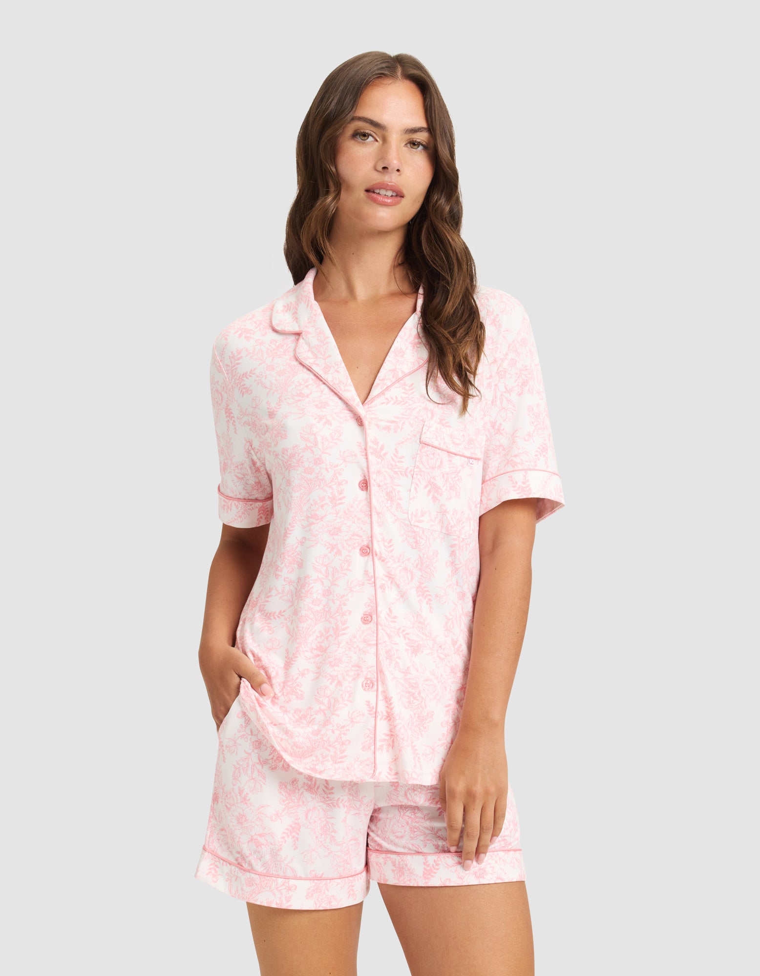 Women's Bamboo Stretch-Knit Short Sleeve Pajama Set - Image 77