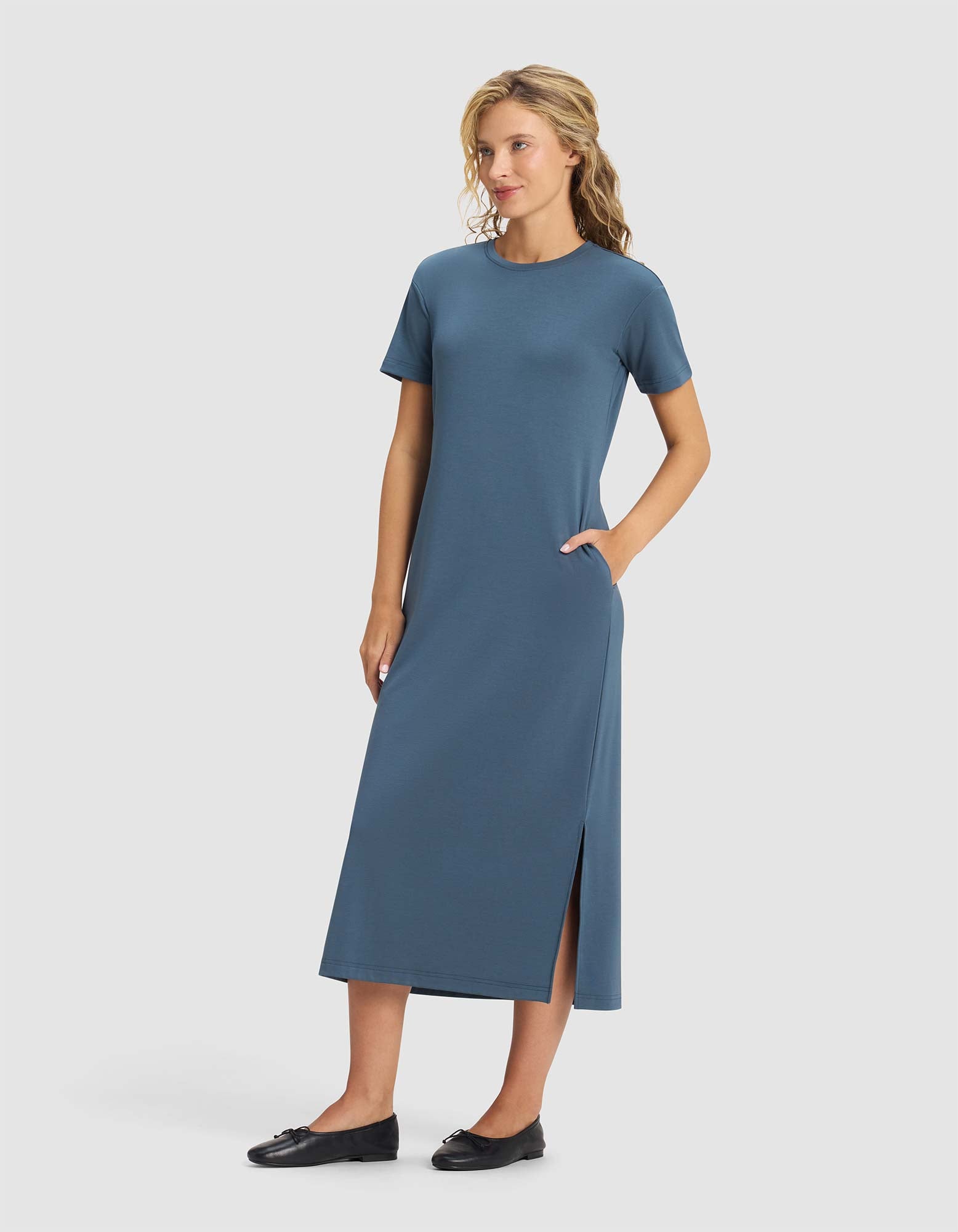 Women's Brushed Bamboo Midi Dress - Image 4