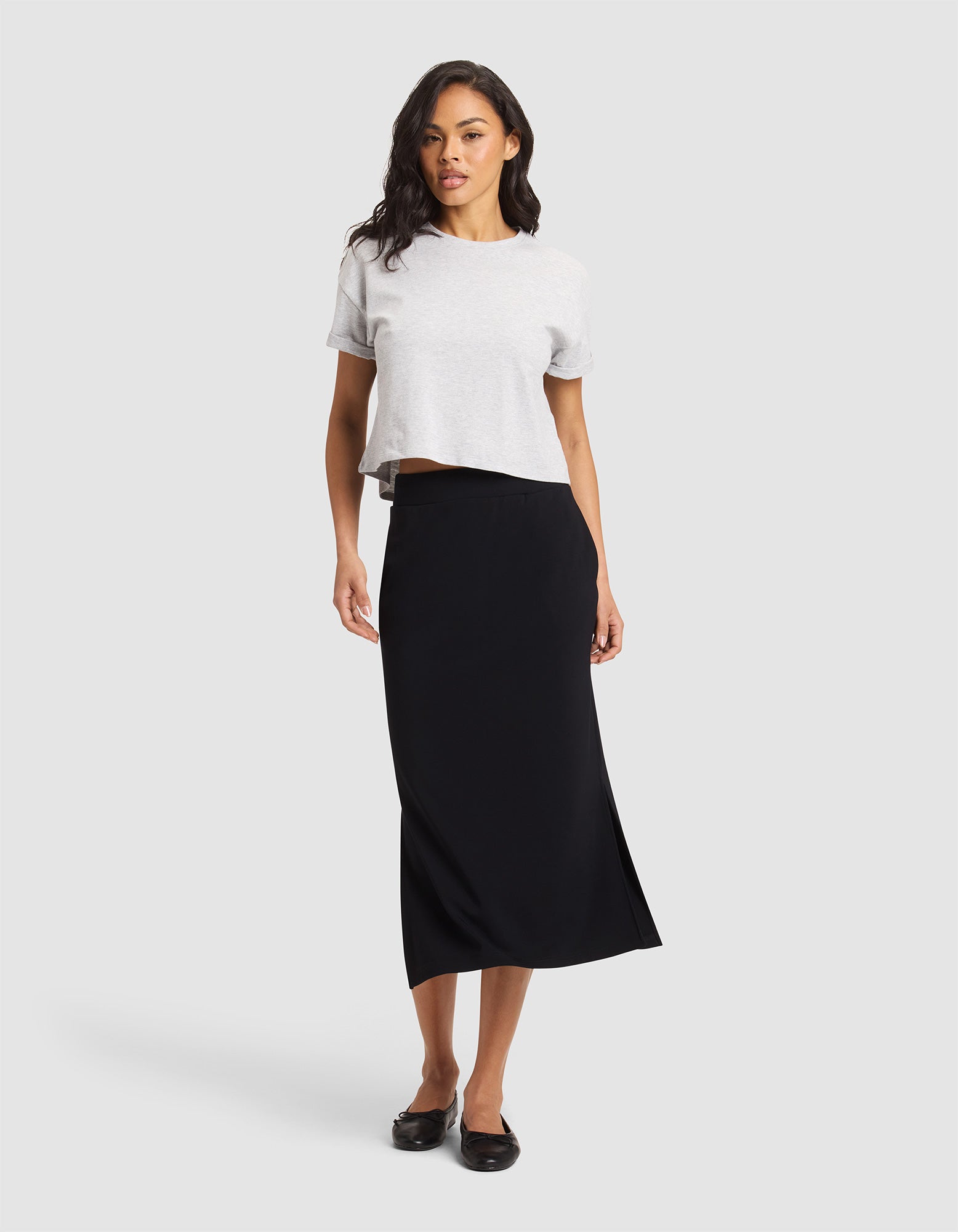 Women's Brushed Bamboo Midi Skirt - Last Chance - Image 9