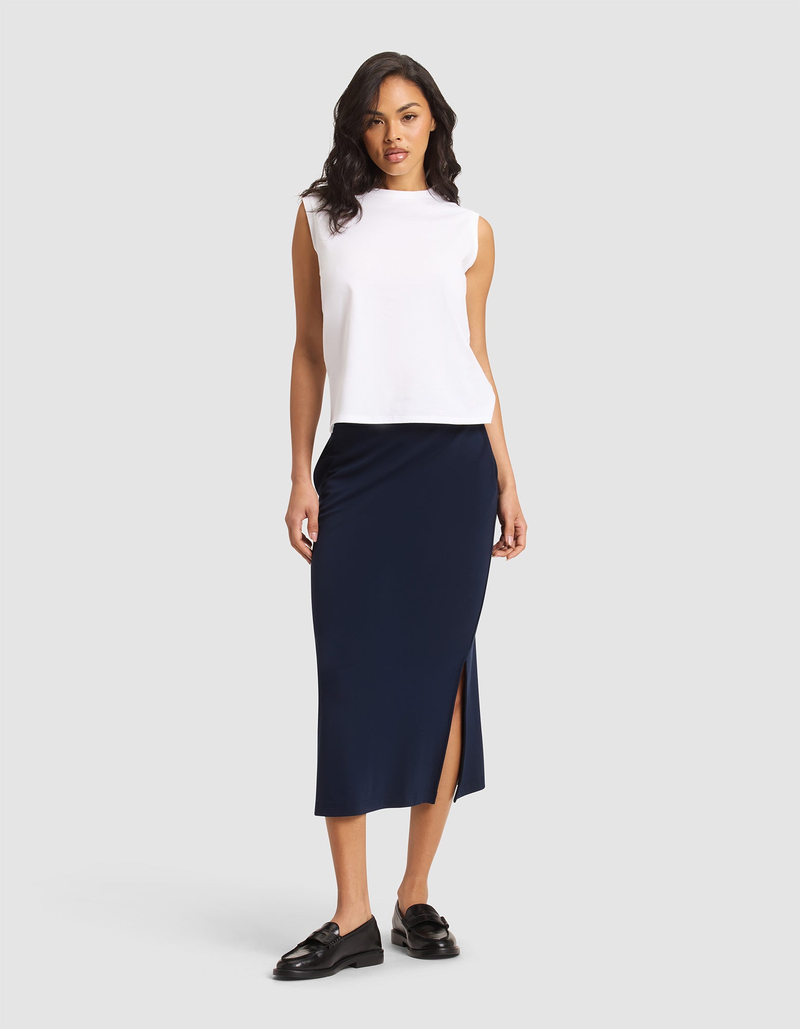 Women's Brushed Bamboo Midi Skirt - Last Chance - Image 6