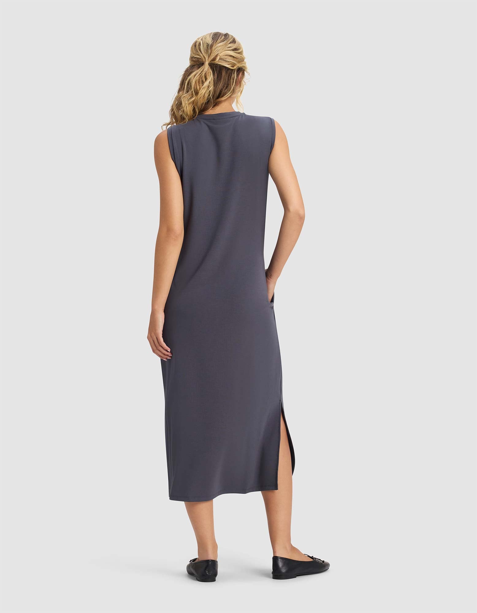 Women's Brushed Bamboo Sleeveless Midi Dress - Image 23