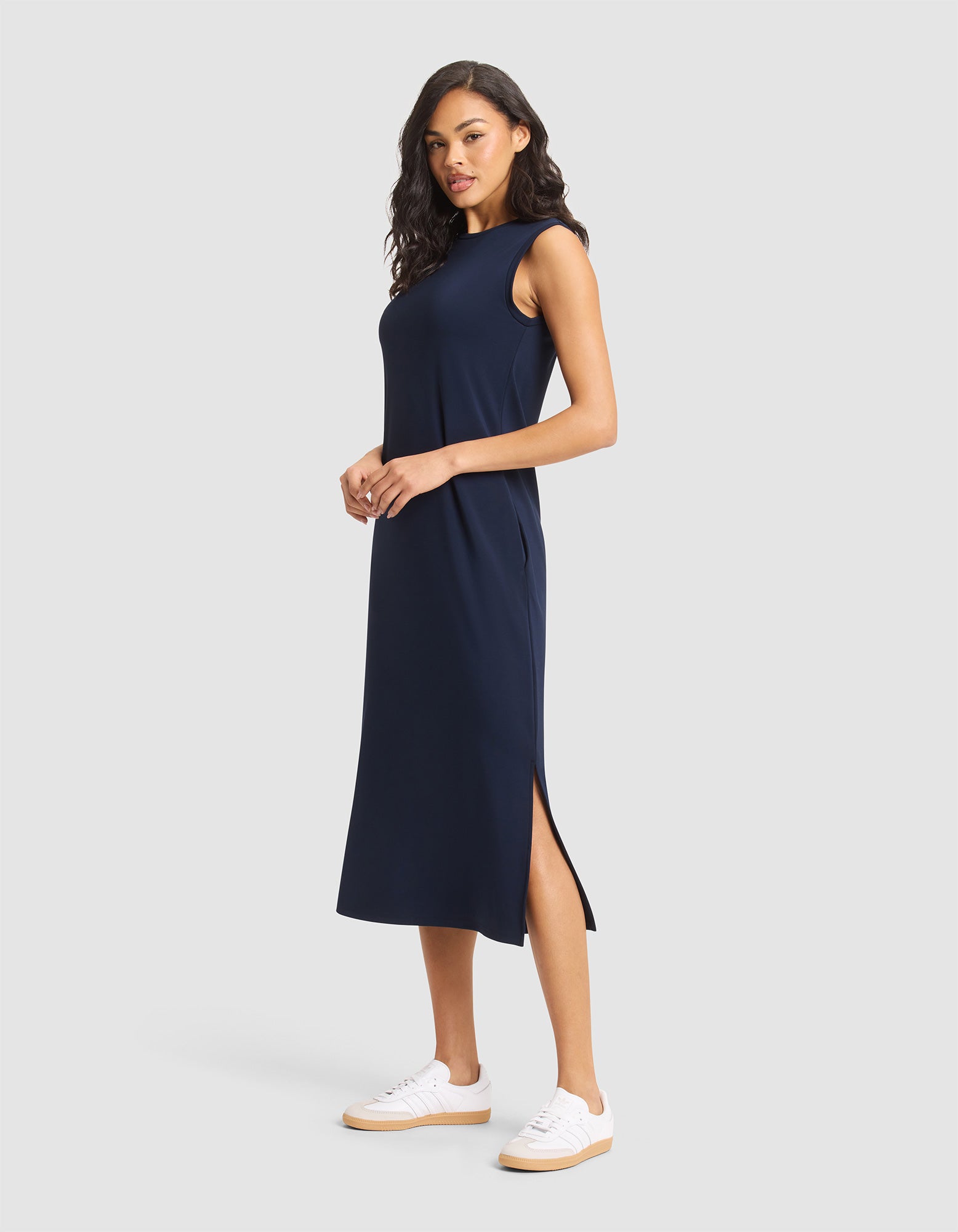 Women's Brushed Bamboo Sleeveless Midi Dress - Image 17