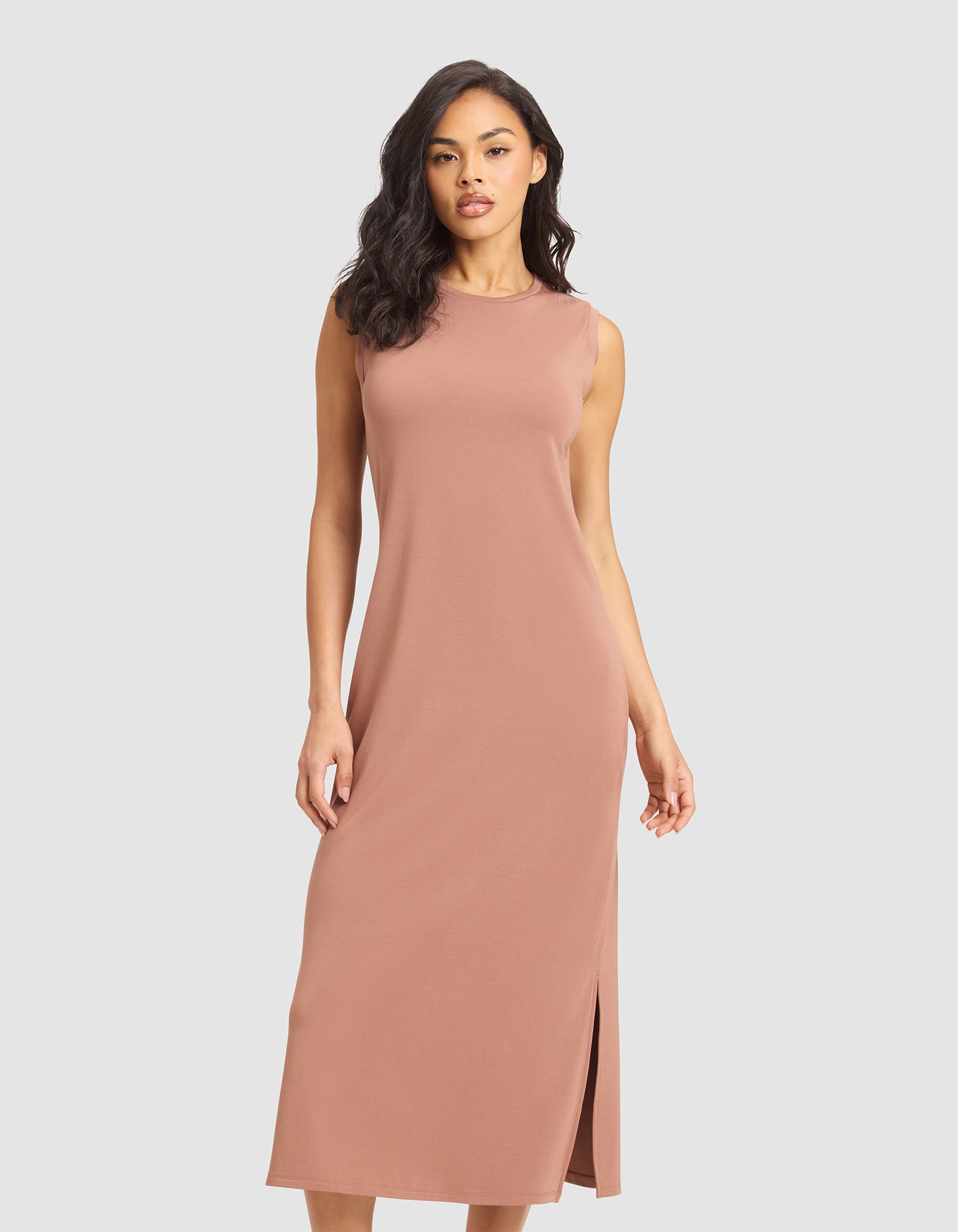 Women's Brushed Bamboo Sleeveless Midi Dress - Image 6