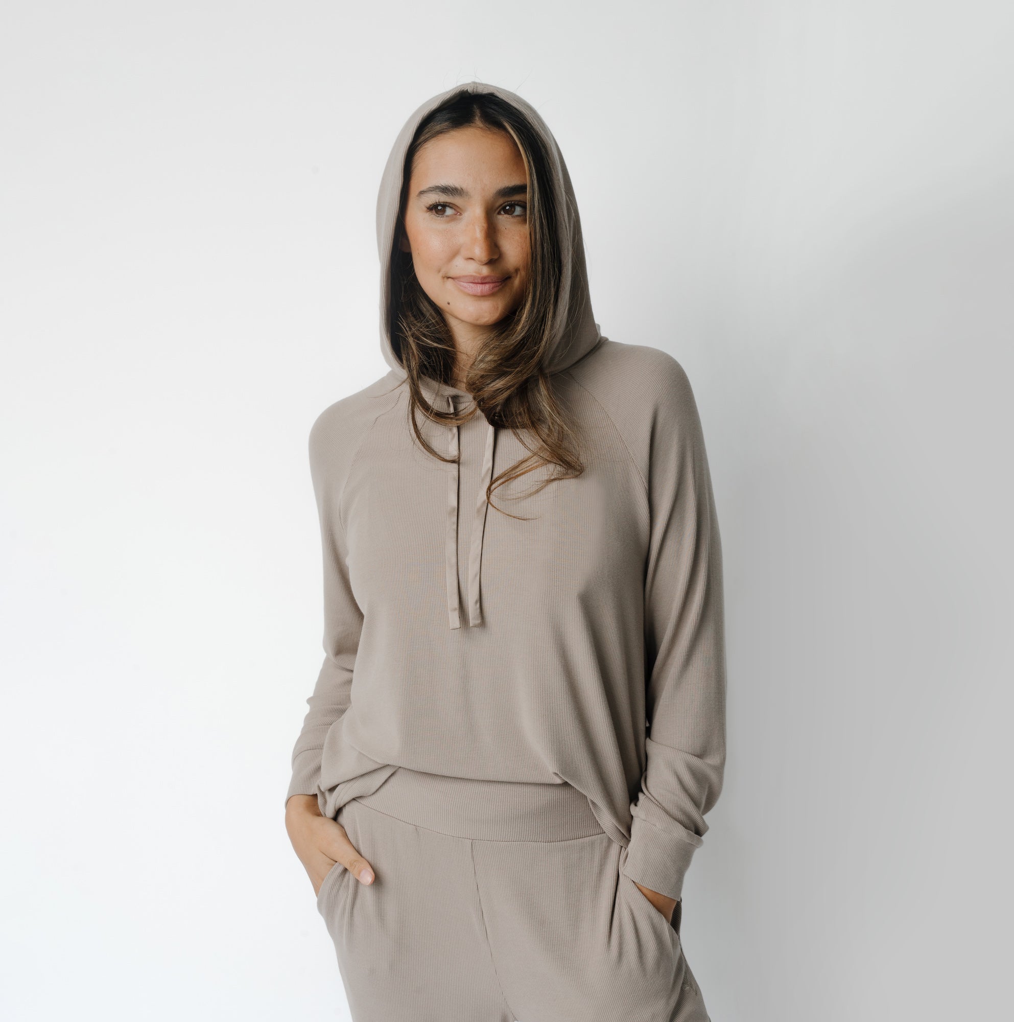 Women's Bamboo Rib-Knit Hoodie - Last Chance