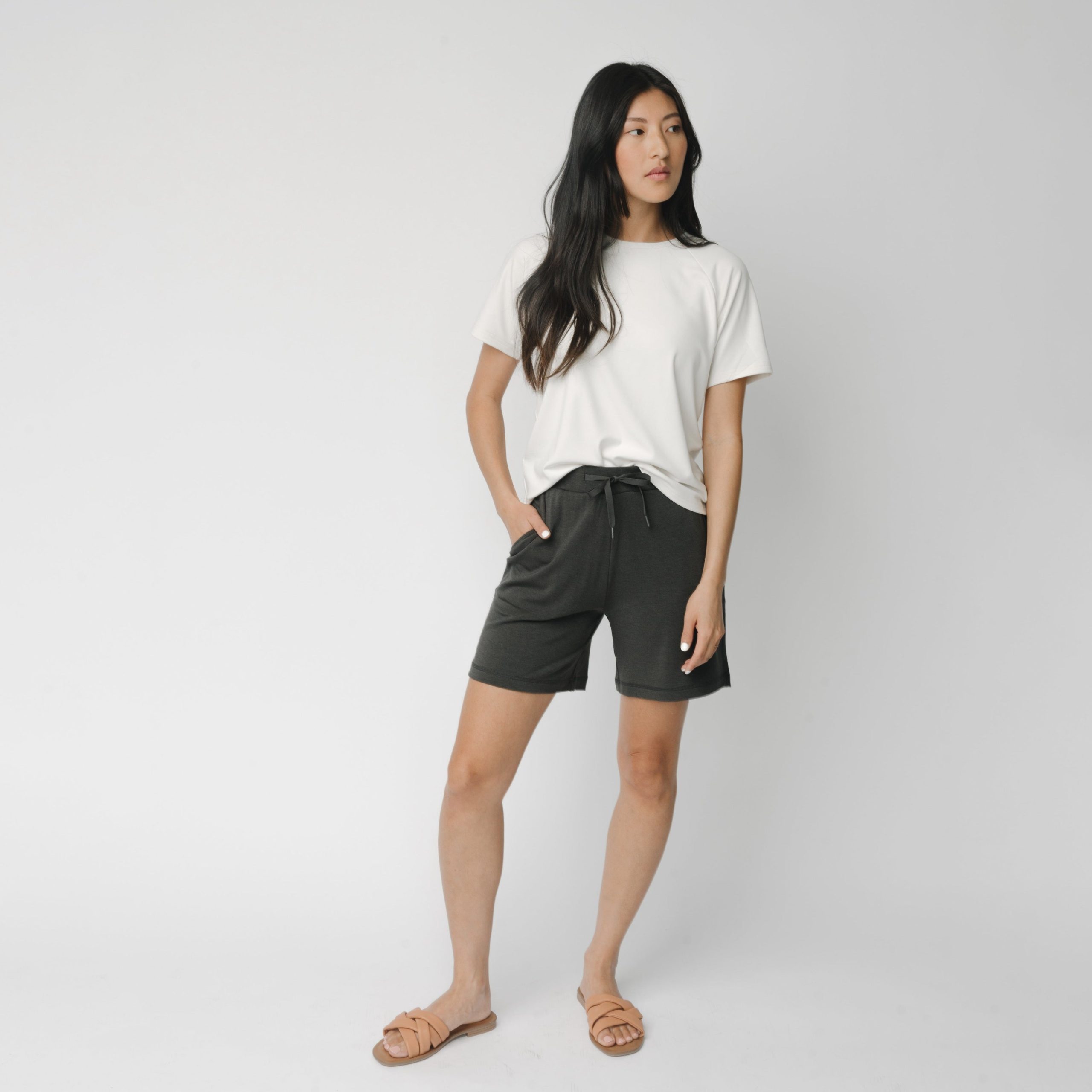 Women's Brushed Bamboo Mid-Length Shorts - Last Chance