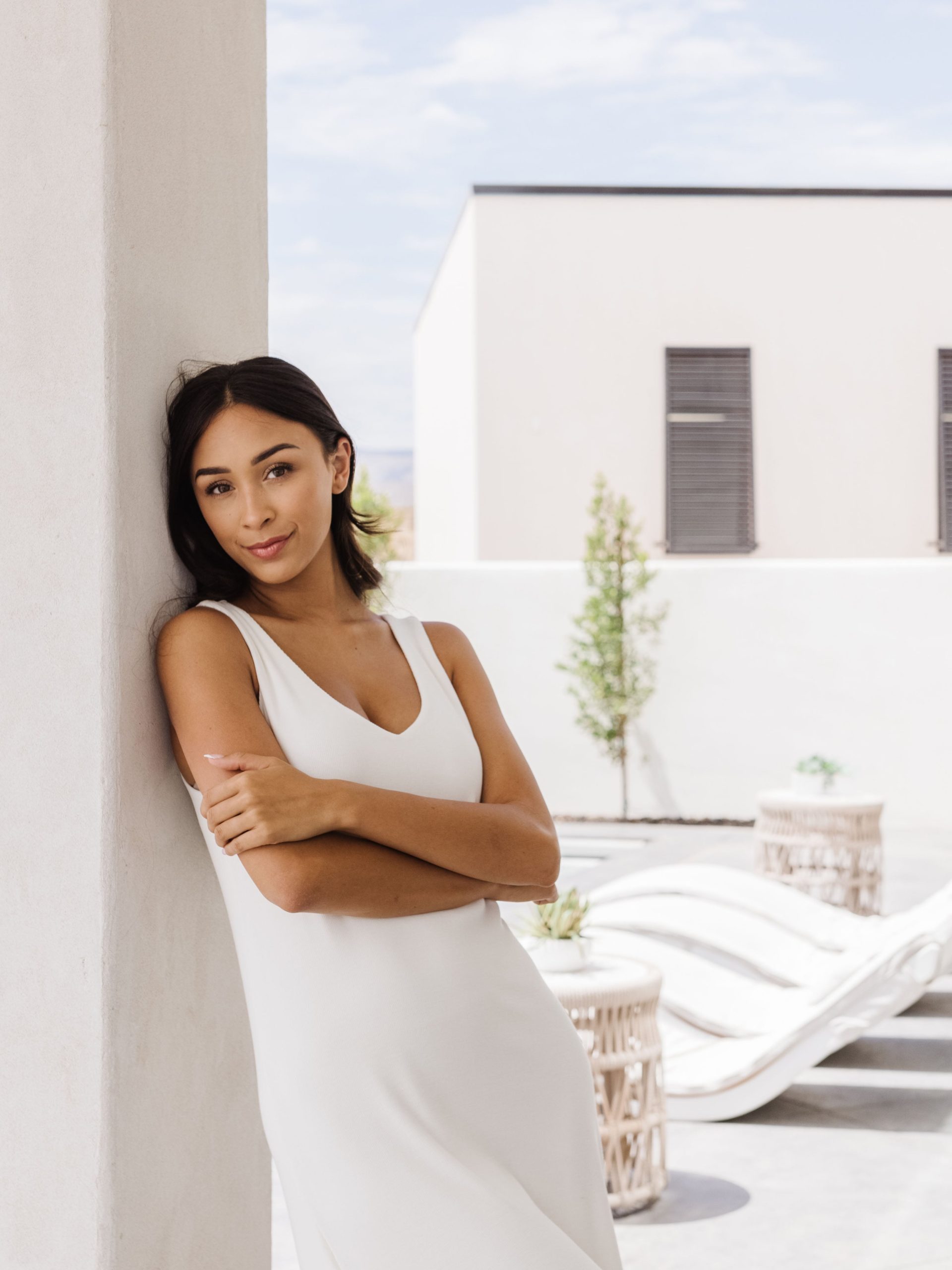 Women's Bamboo Rib-Knit V-Neck Tank Lounge Dress - Last Chance - Image 2