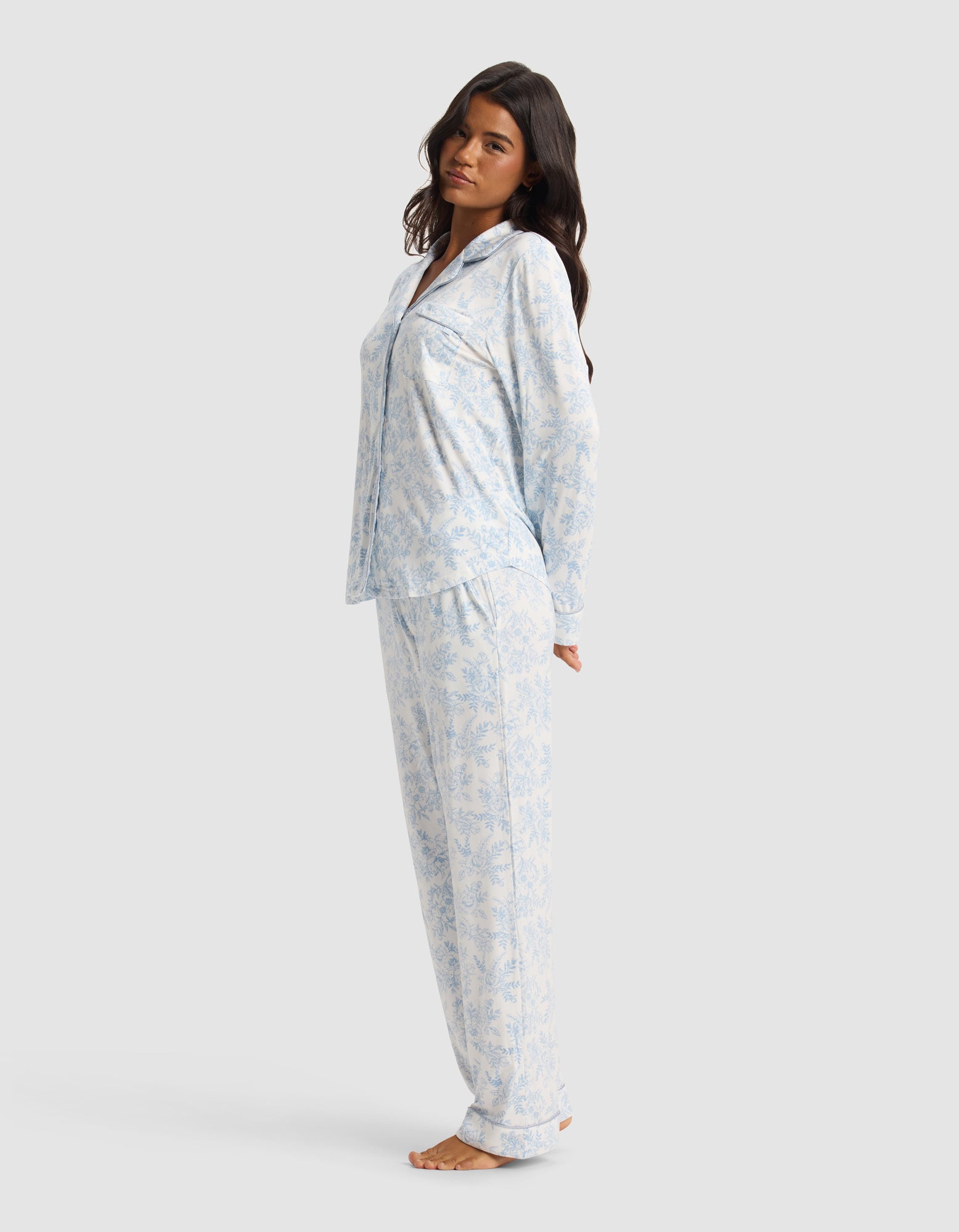 Women's Bamboo Stretch-Knit Long Sleeve Pajama Set - Image 63