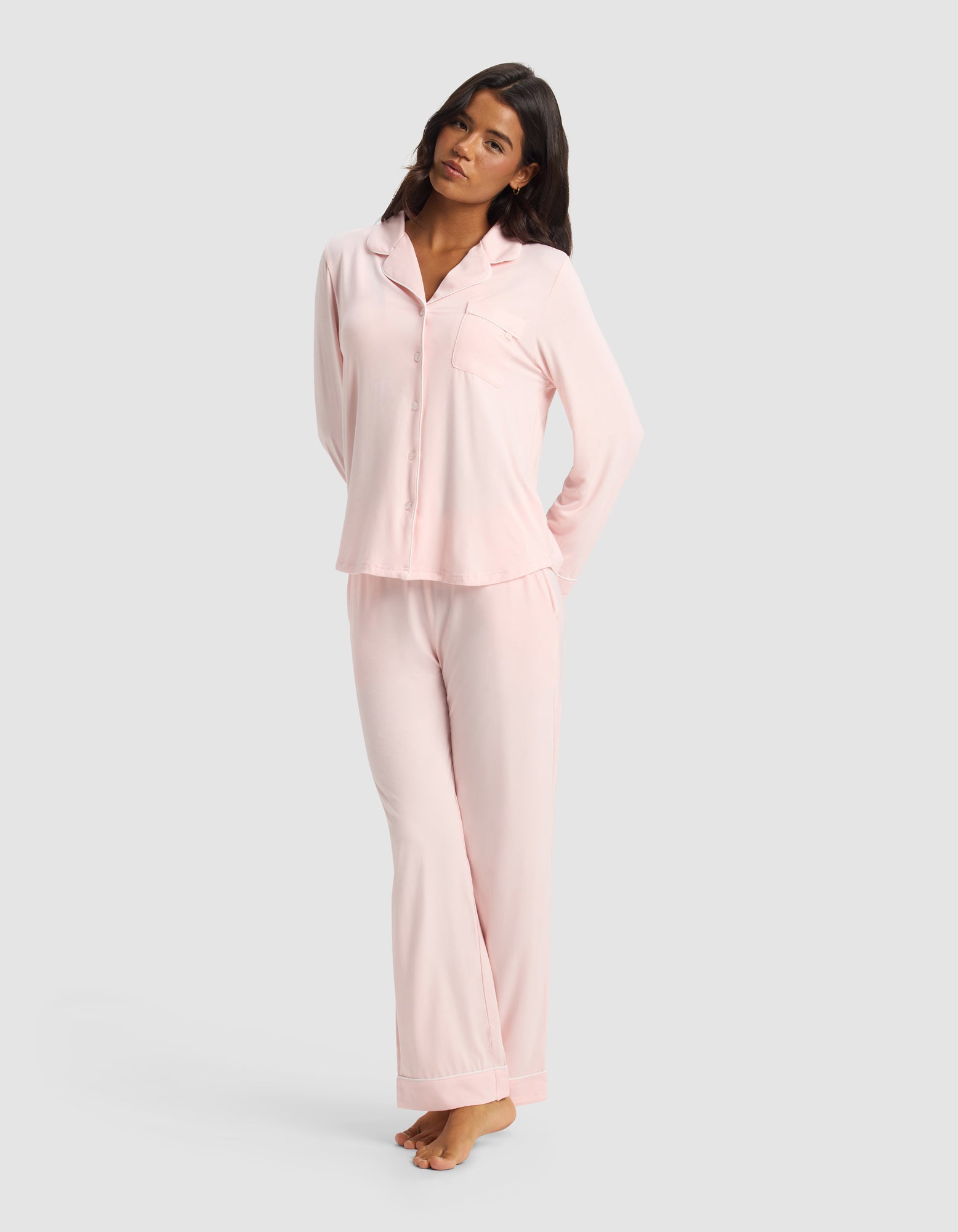Women's Bamboo Stretch-Knit Long Sleeve Pajama Set - Image 71