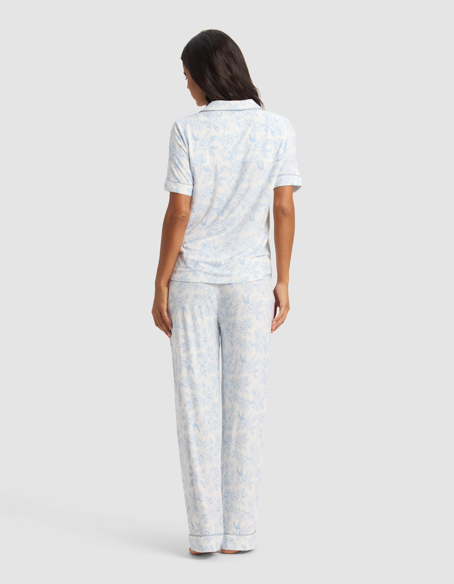 Women's Bamboo Stretch-Knit Short Sleeve & Pant Pajama Set - Image 66