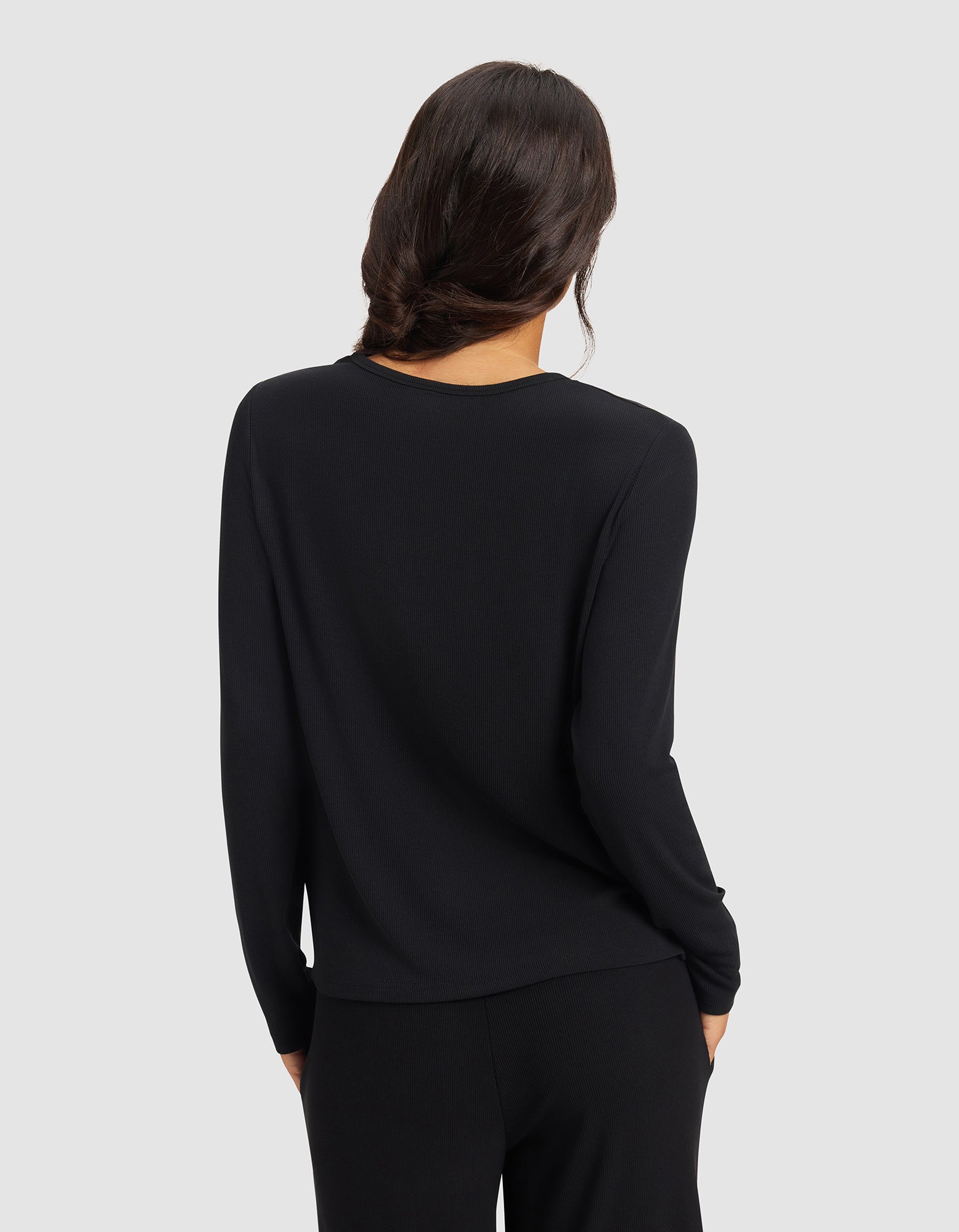 Women's Bamboo Rib-Knit Long Sleeve Lounge Top - Last Chance - Image 12