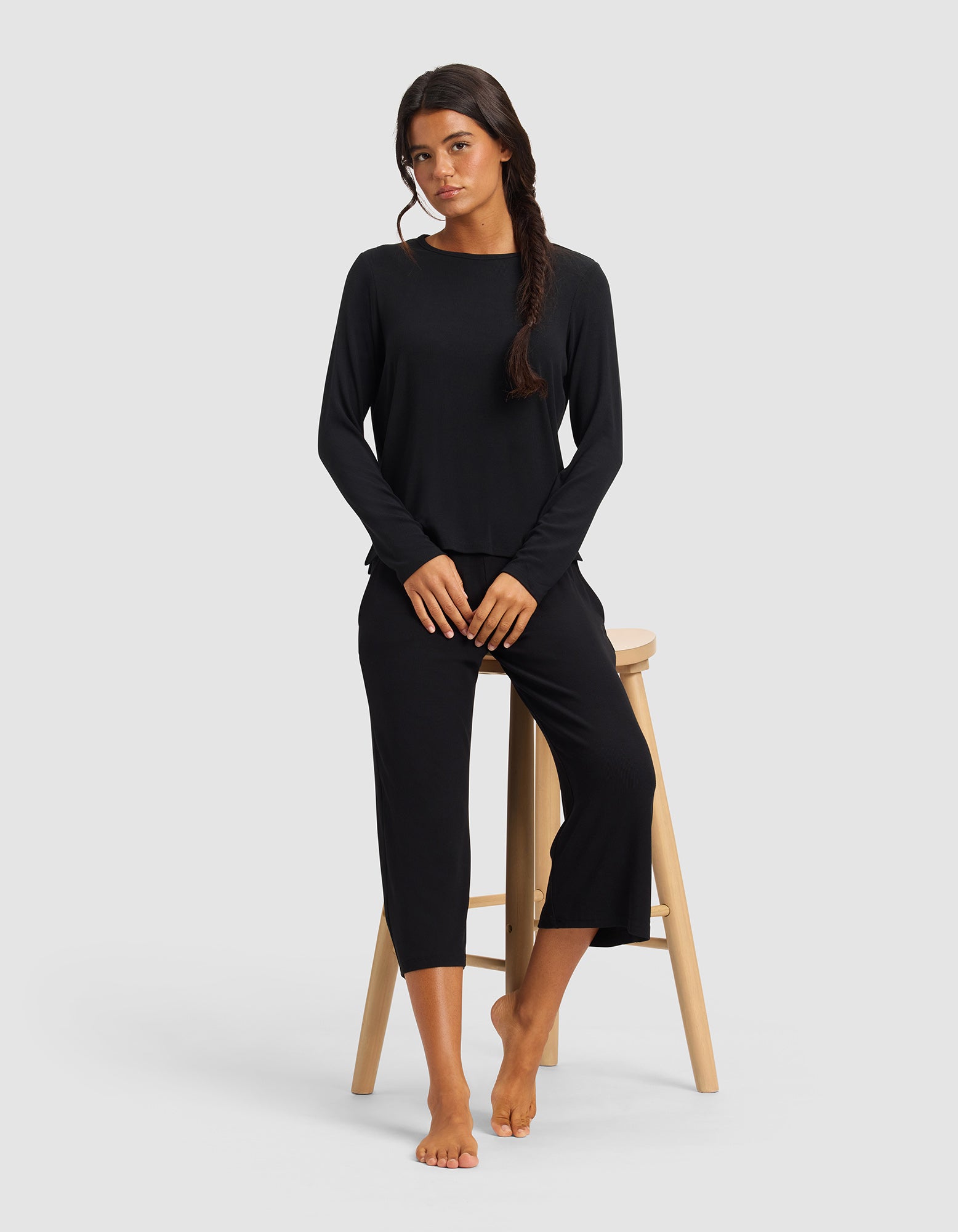 Women's Bamboo Rib-Knit Long Sleeve Lounge Top - Last Chance - Image 13