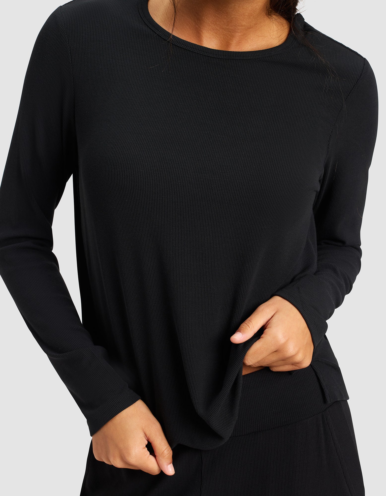 Women's Bamboo Rib-Knit Long Sleeve Lounge Top - Last Chance - Image 14