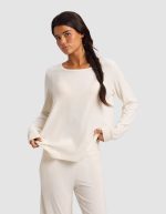 Women's Bamboo Rib-Knit Long Sleeve Lounge Top - Last Chance