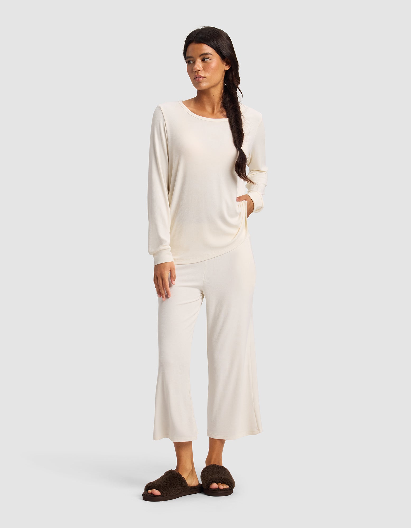 Women's Bamboo Rib-Knit Long Sleeve Lounge Top - Last Chance - Image 15