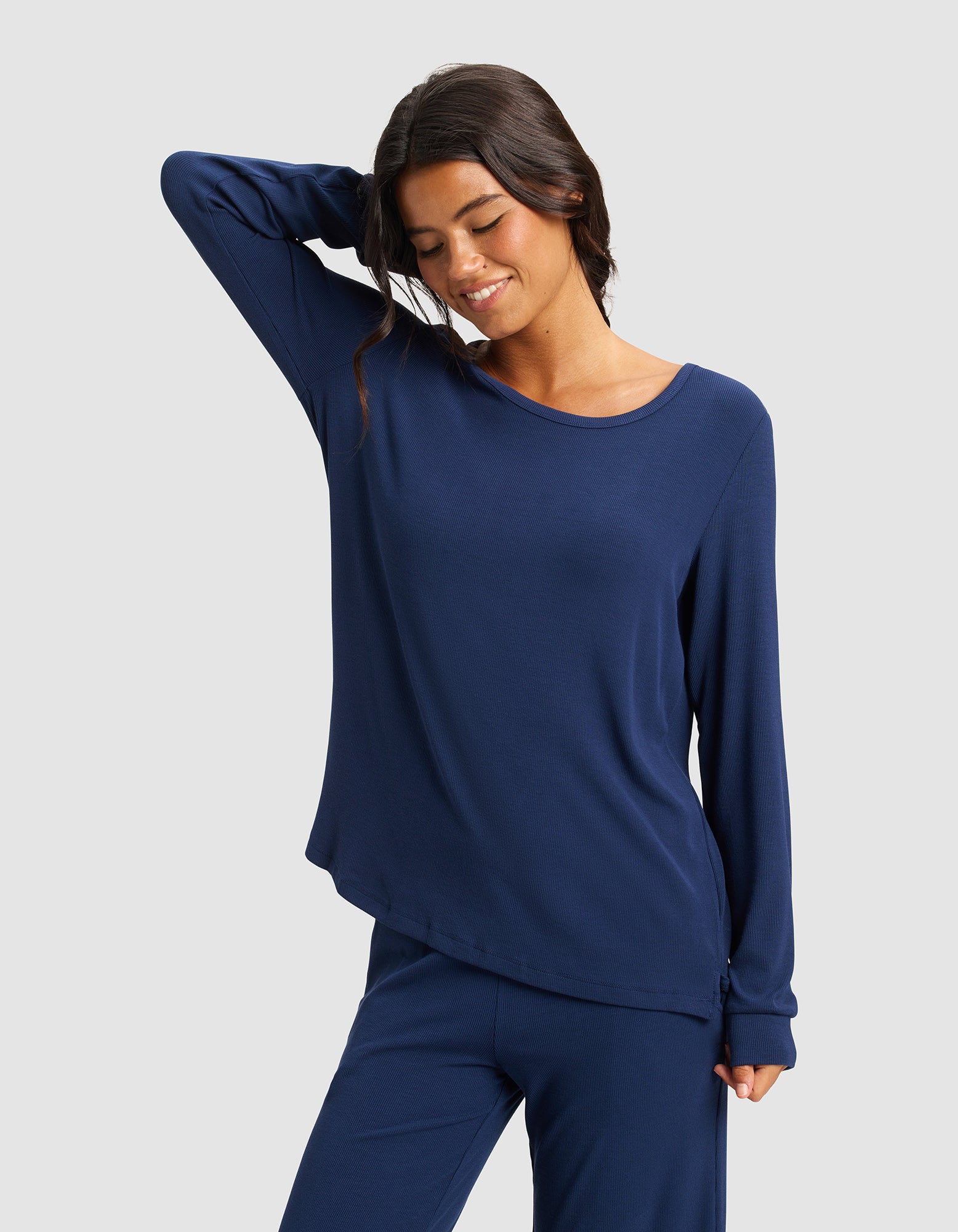 Women's Bamboo Rib-Knit Long Sleeve Lounge Top - Last Chance - Image 5