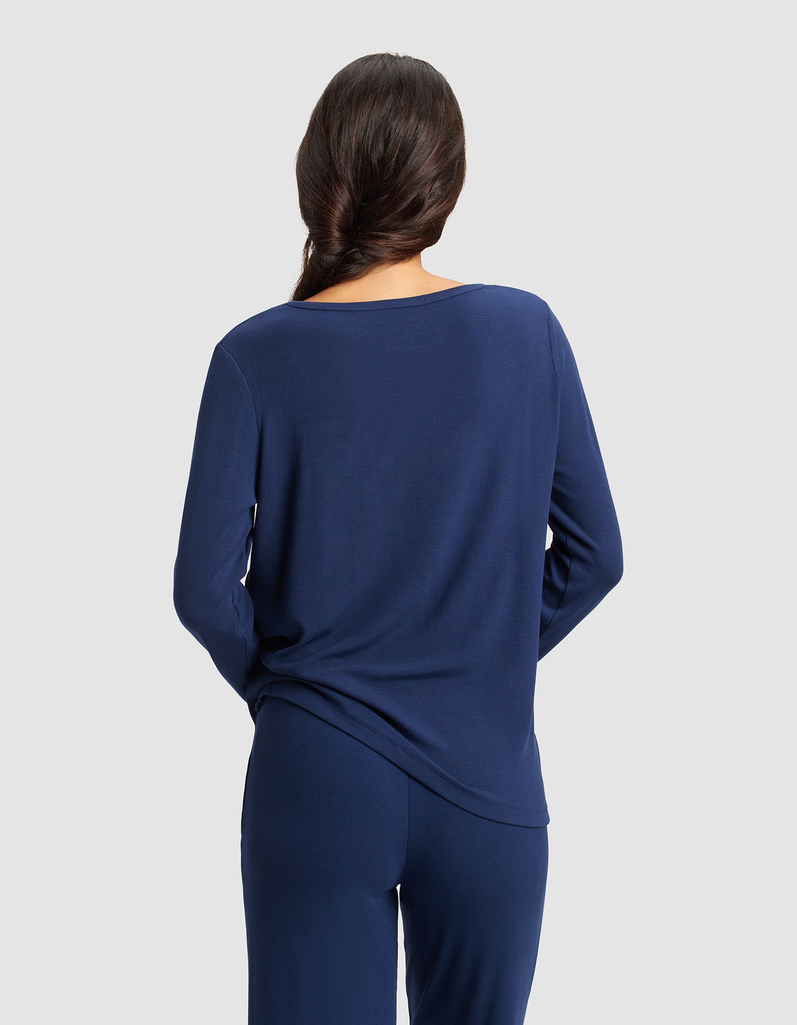 Women's Bamboo Rib-Knit Long Sleeve Lounge Top - Last Chance - Image 6